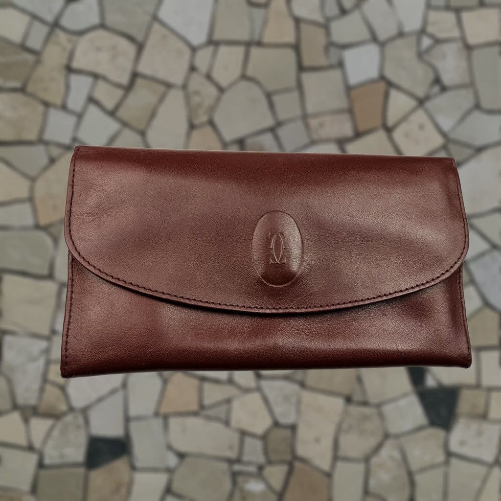 Cartier Cartier Wallet Folding Leather Red Bordeaux Must De Cartier Women Size ONE SIZE - 1 Thumbnail
