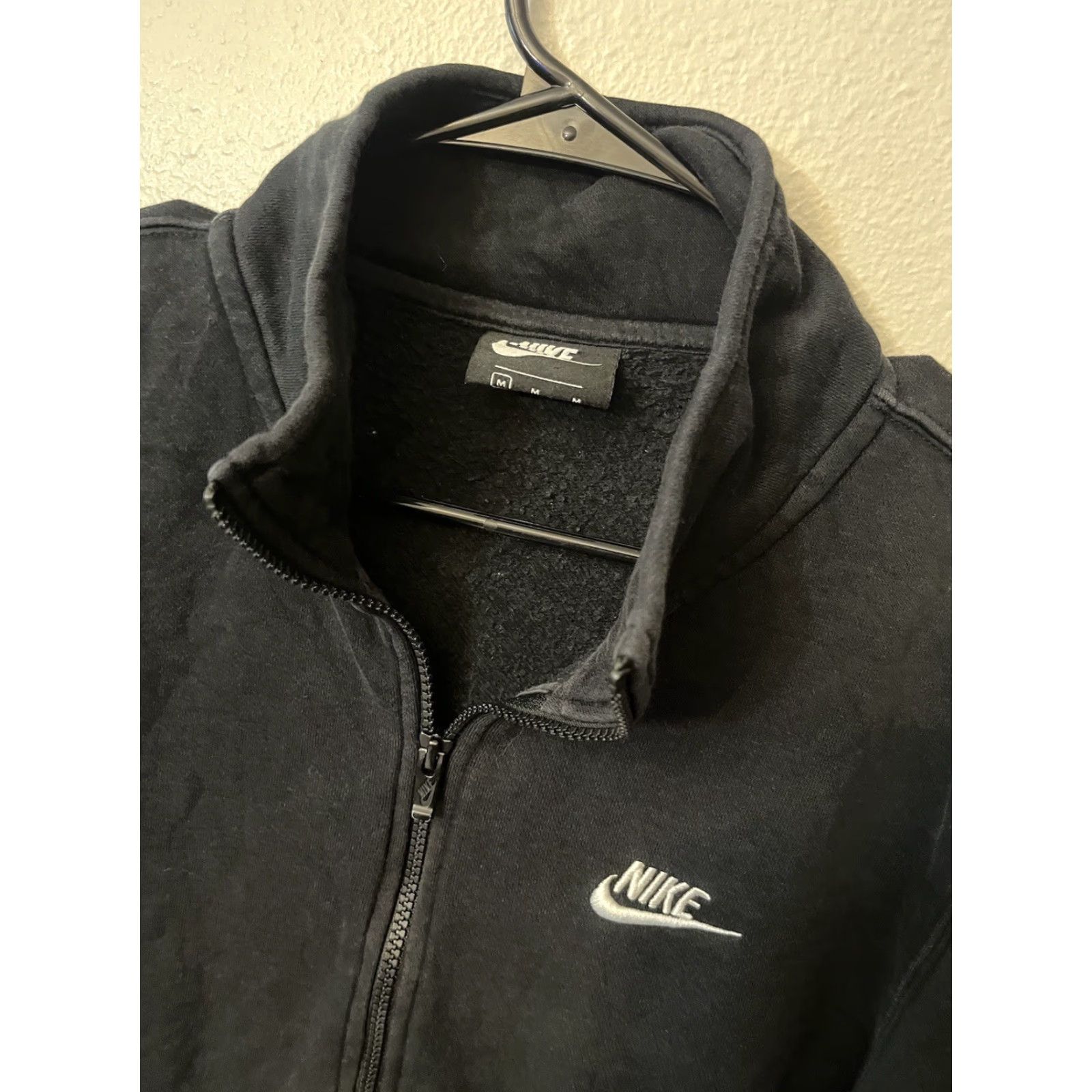 Nike Nike Black 1/2-Zip Jersey Sweatshirt Swoosh Logo Cotton Blend M Men's Pullover Knit Cotton Black 1/2 Zip Size US M / EU 48-50 / 2 - 3 Thumbnail
