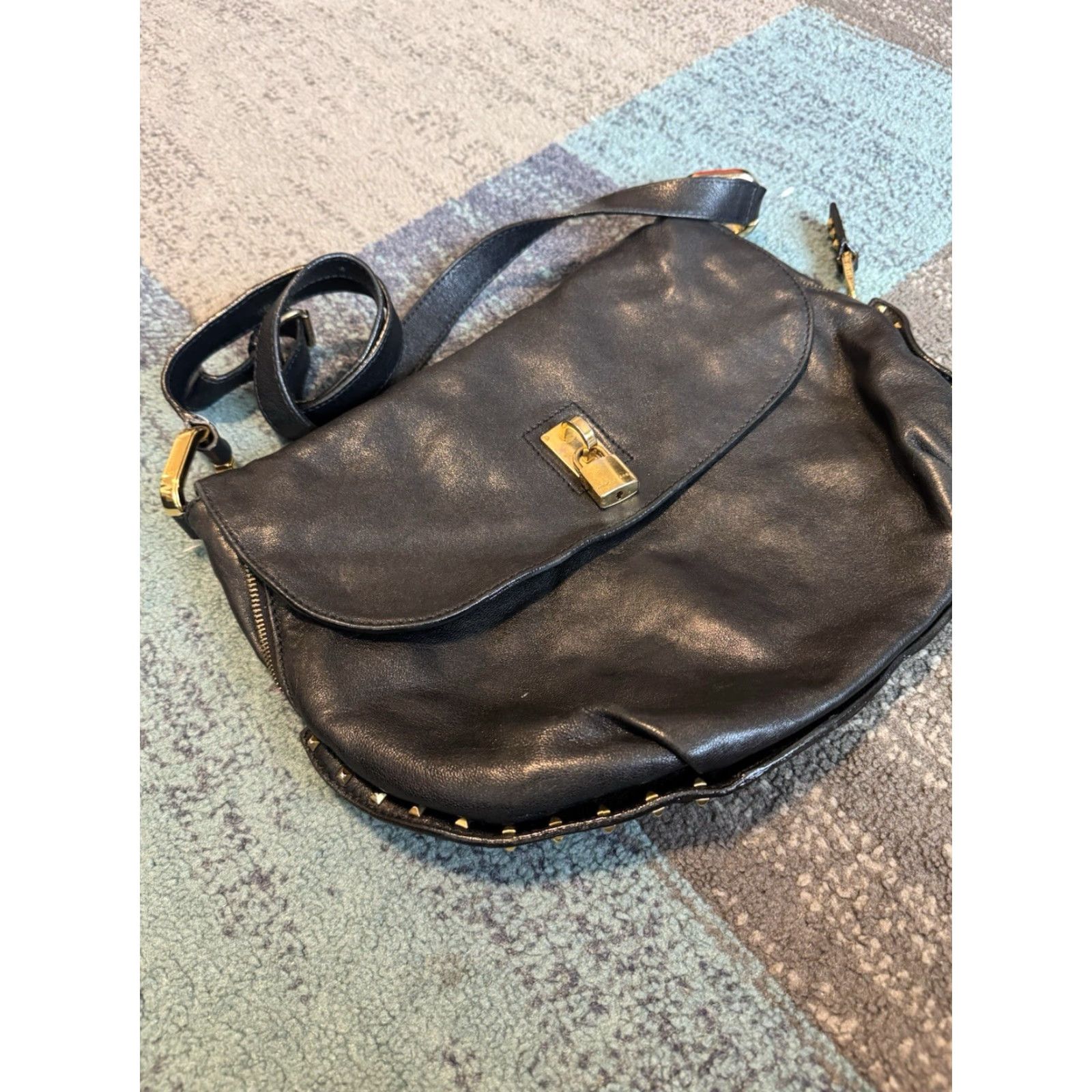 Marc Jacobs VINTAGE MARC JACOBS Shoulder Bag Studded Leather Made In Italy Black Women Adult Regular Leather Brown Accent Zipped Magnetic Closure Size ONE SIZE - 2 Thumbnail
