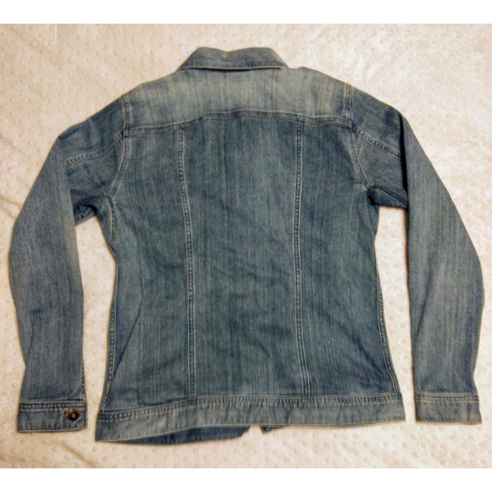 CO Duluth Trading Co Denim Jean Jacket Women’s XS Distressed Blue Button Up Size 26" / US 2 / IT 38 - 5 Thumbnail