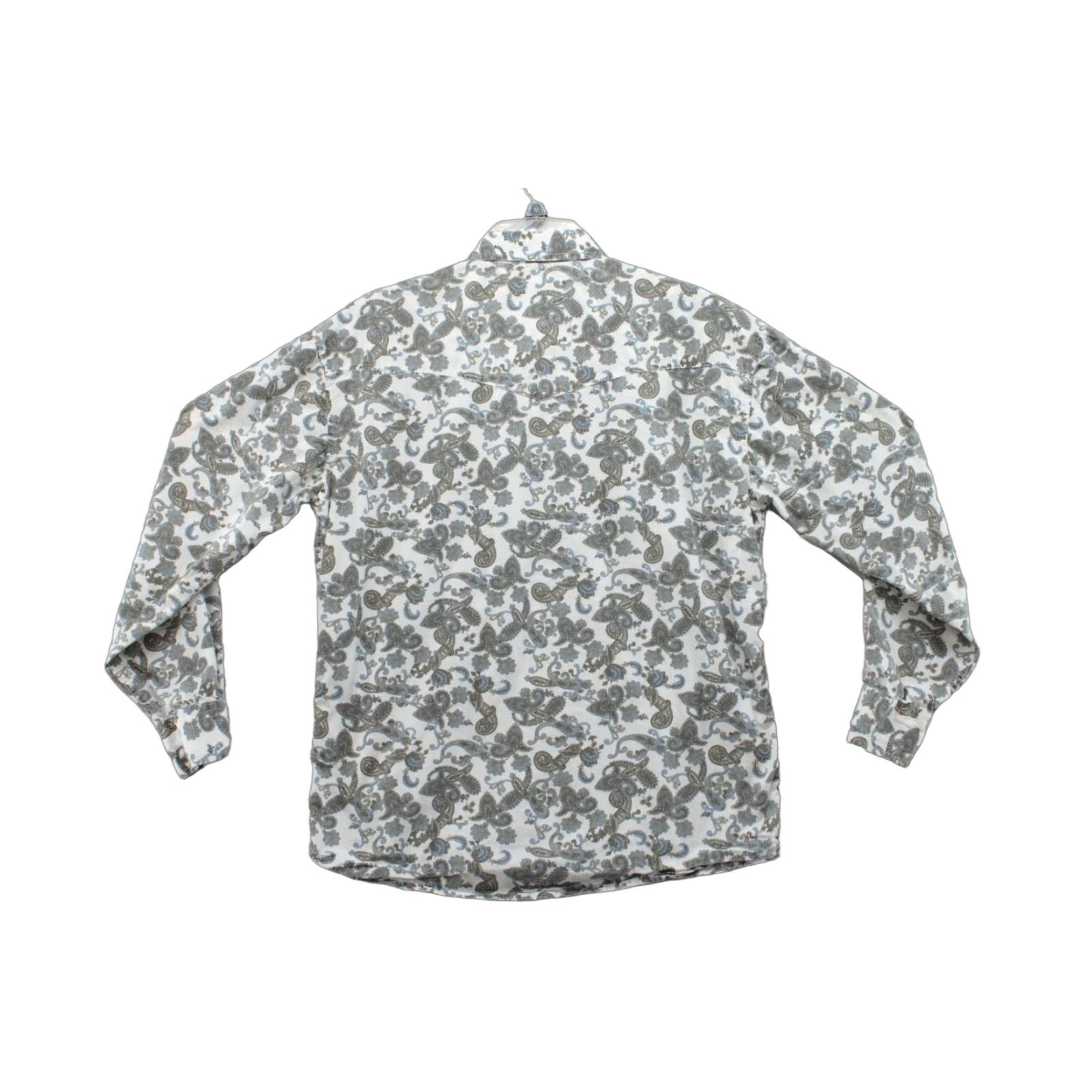 Vintage LARRY MAHAN Shirt Men's Large White Green Paisley Cowboy Pearl Snap Western Size US L / EU 52-54 / 3 - 1 Thumbnail