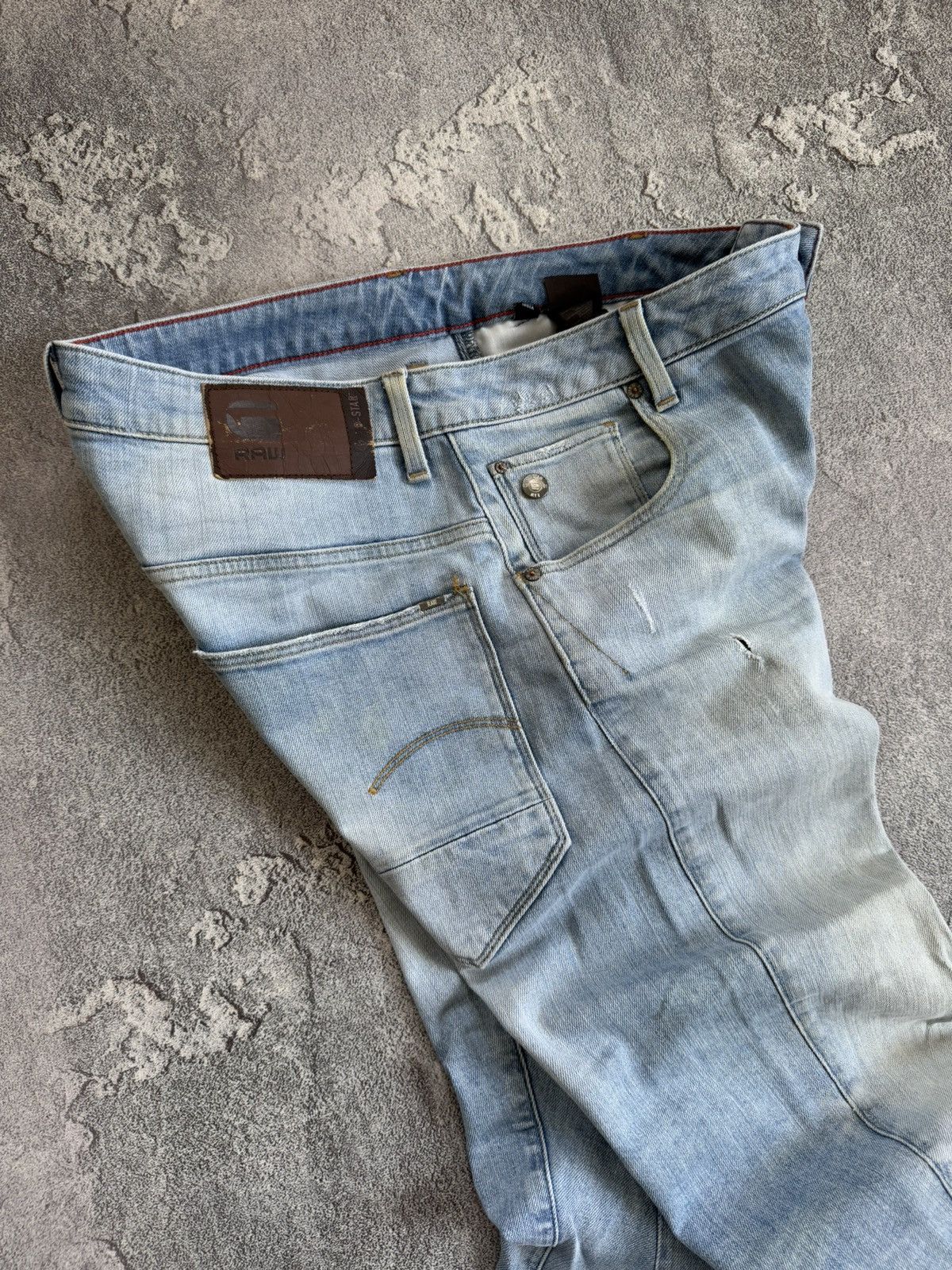G-Star G star raw 34/36 ARC 3D slim Distressed denim pant trouser Size US 34 / EU 50 - 20 Thumbnail