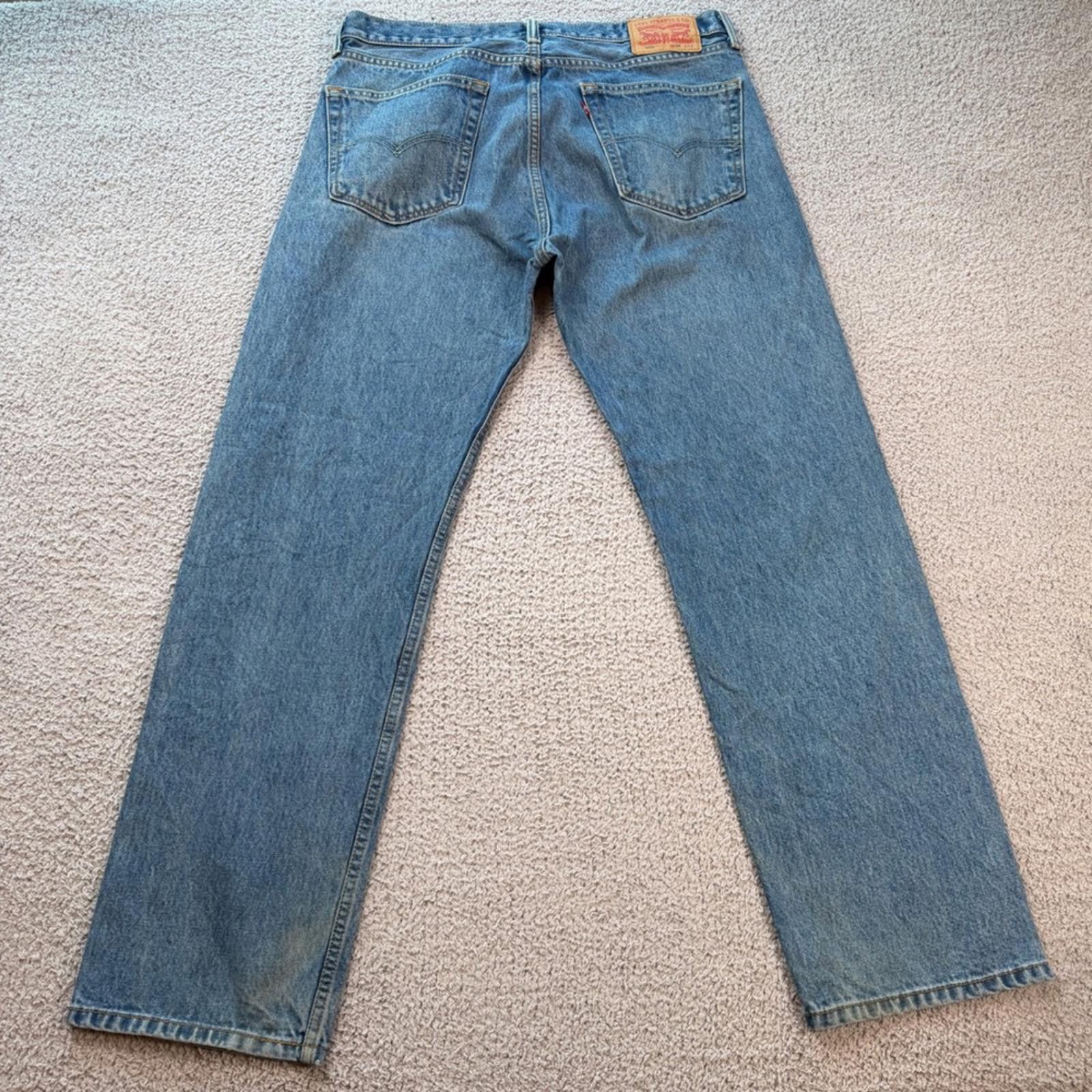 Levi's Levis 505 Jeans Men 36x32 Regular Fit Blue Denim Straight Size US 36 / EU 52 - 2 Thumbnail