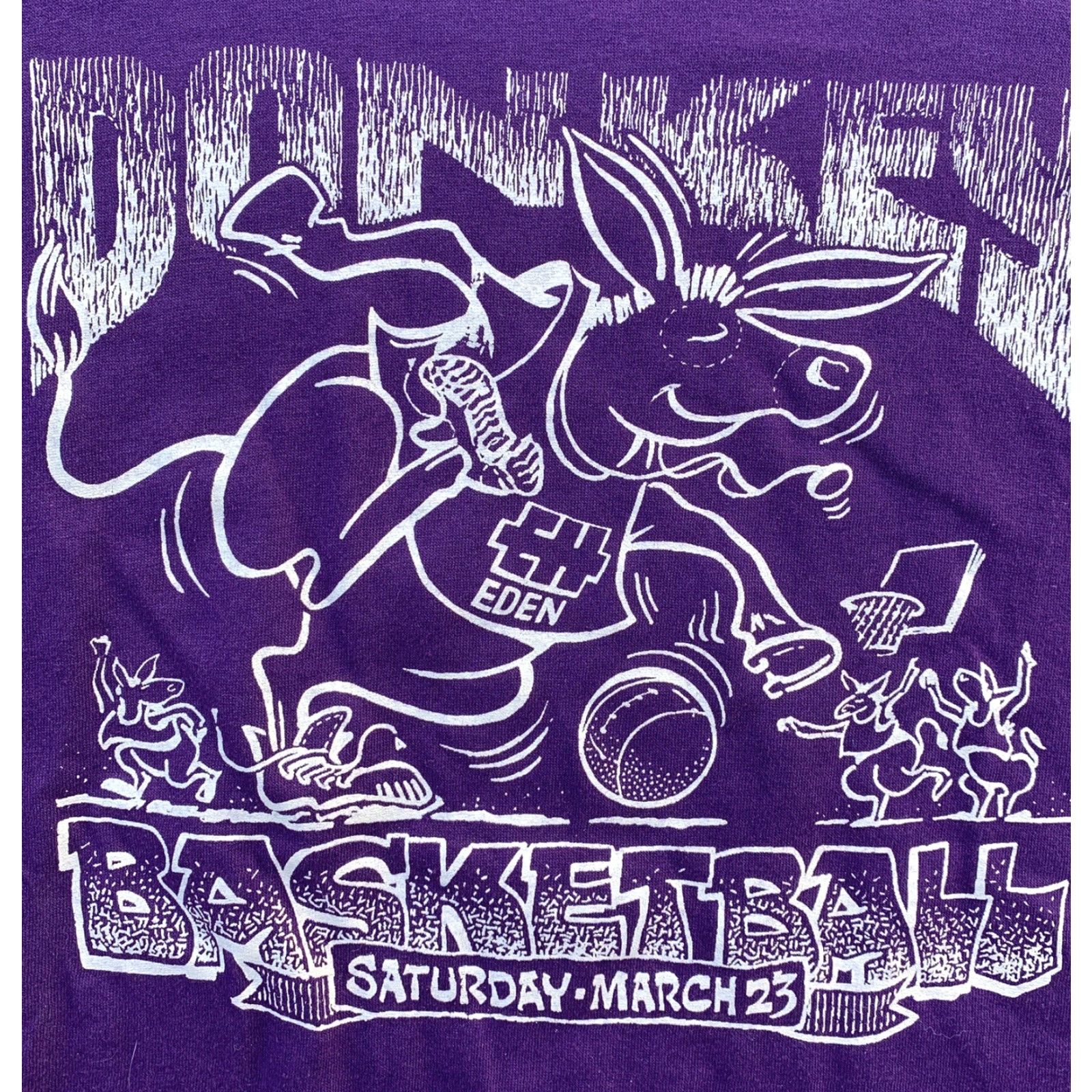 Russell Athletic VINTAGE Russell Athletic Donkey Basketball Saturday March 23 XL Purple Short Sleeve Graphic Tee Mens USA Size US XL / EU 56 / 4 - 4 Thumbnail