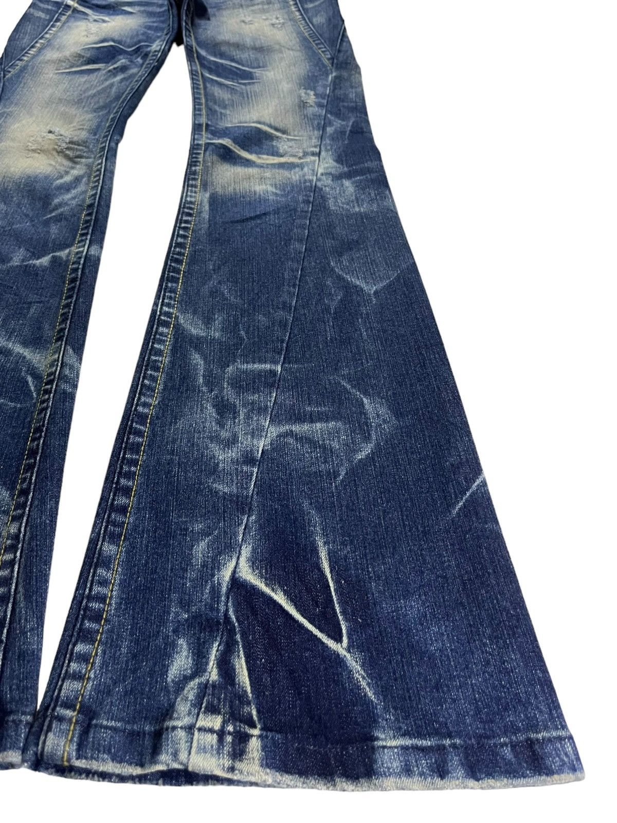 Japanese Brand Vintage Japanese Brand Sick Mud Wash Distressed Flare Jeans Size 29" - 8 Thumbnail