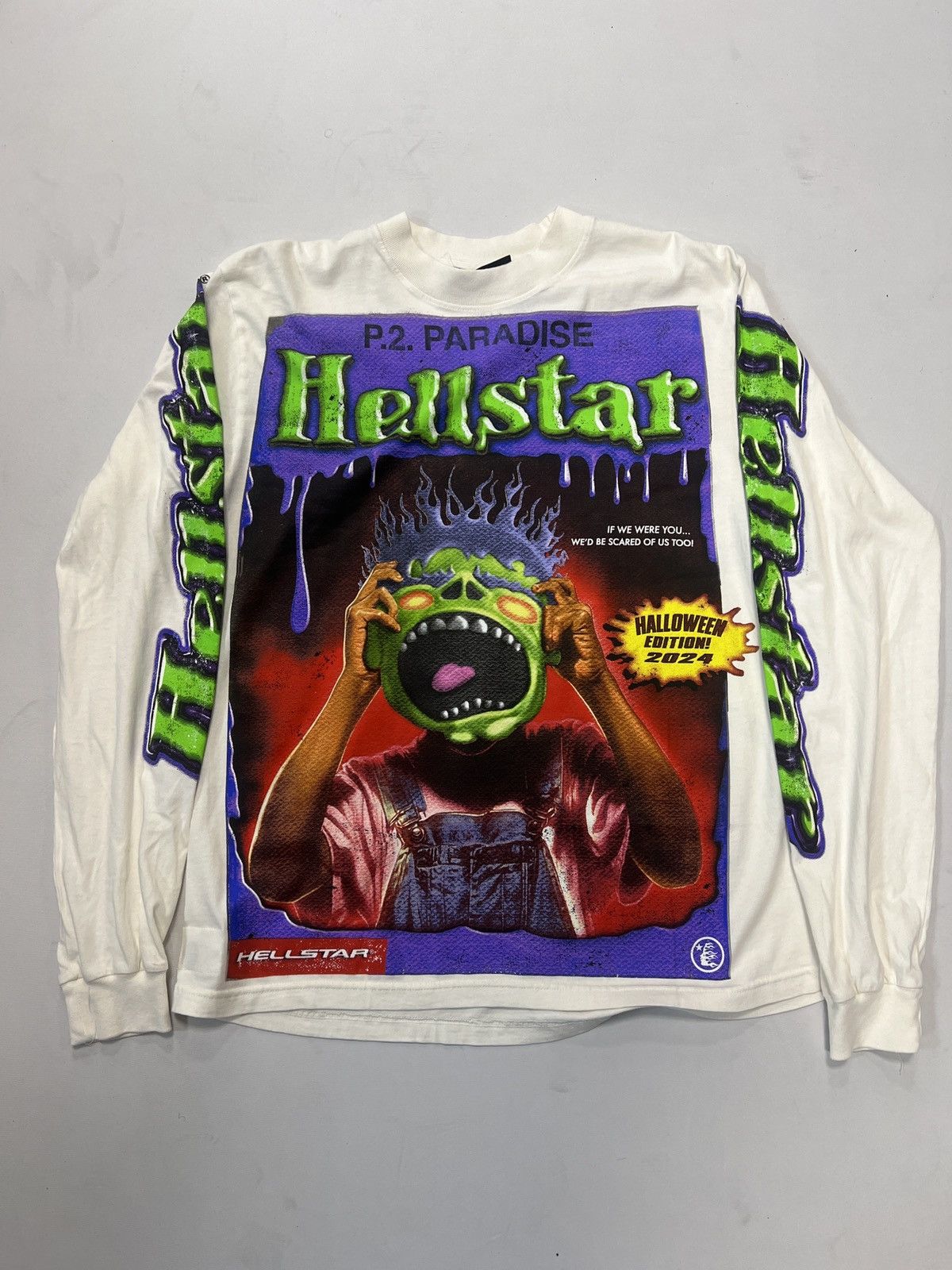 HELLSTAR Hellstar Horror Book White Longsleeve T-Shirt Size US S / EU 44-46 / 1 - 1 Thumbnail