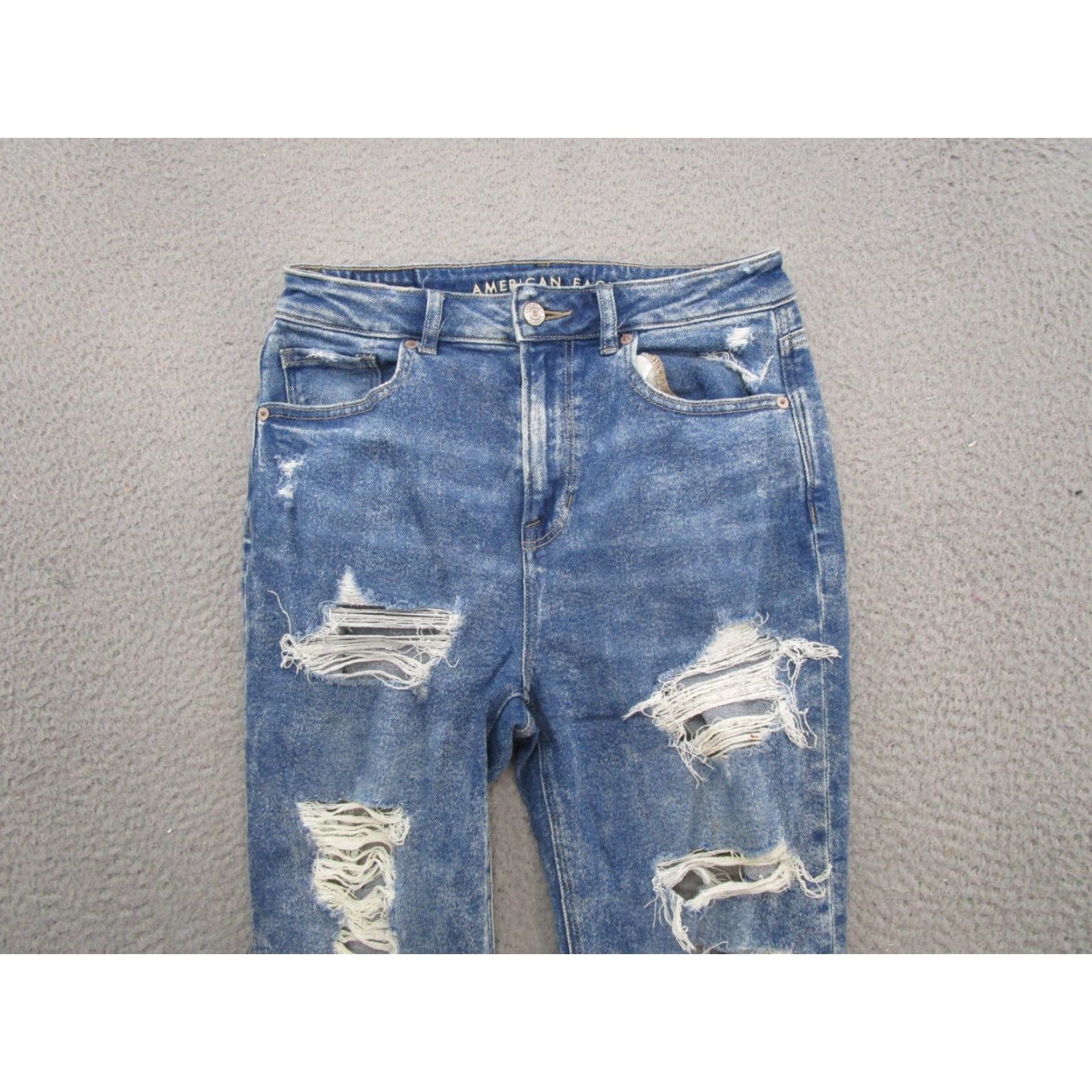 American Eagle Outfitters American Eagle Outfitters High Rise Distressed Denim Mom Jeans Women's Size 4 Regular Blue 90s Style Mens, Womens Size 27" / US 4 / IT 40 - 3 Thumbnail