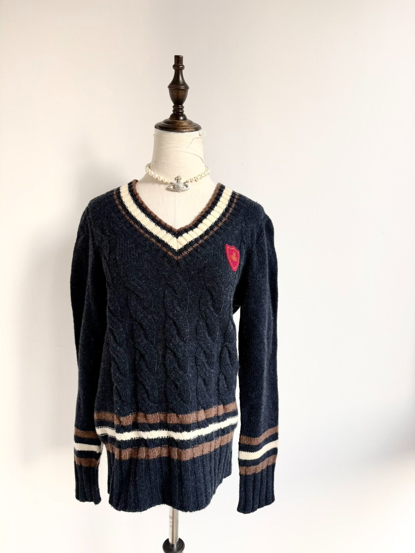 Vivienne Westwood Vivienne Westwood Navy Knitted Sweater Size L / US 10 / IT 46 - 1 Thumbnail