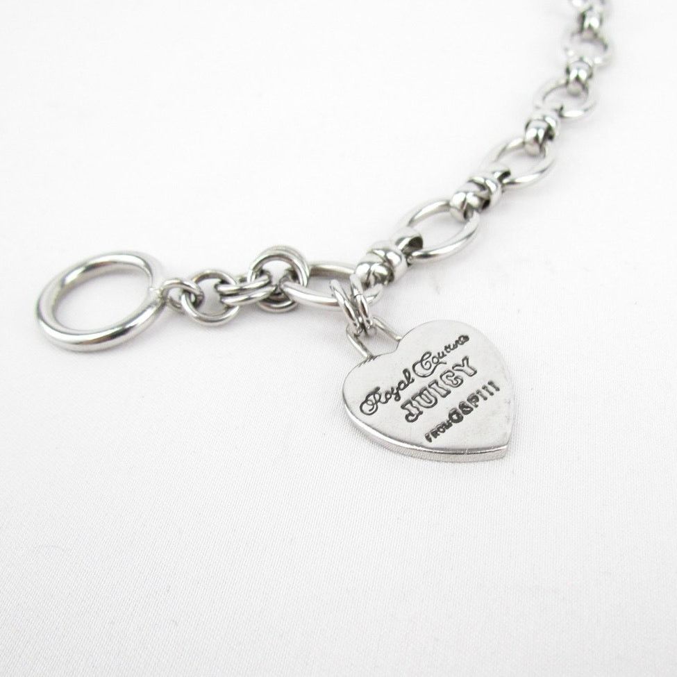 Juicy Couture Juicy Couture Silver Color Heart Charm Bracelet Size ONE SIZE - 5 Thumbnail