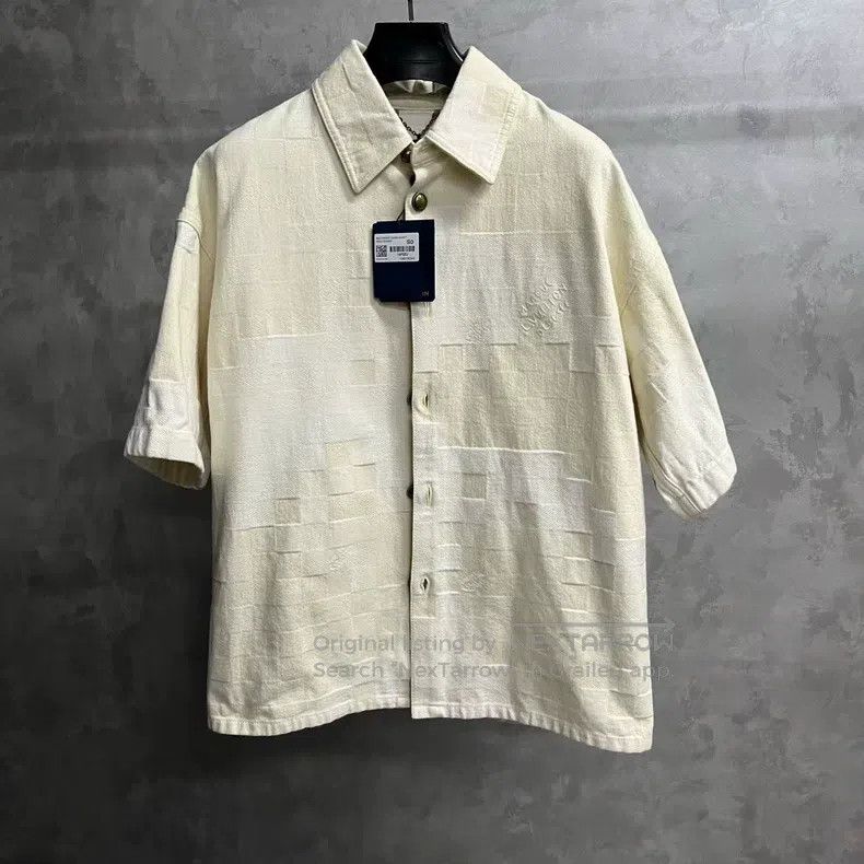 Louis Vuitton 24 Latest Beige Plaid Embroidered Single Bre