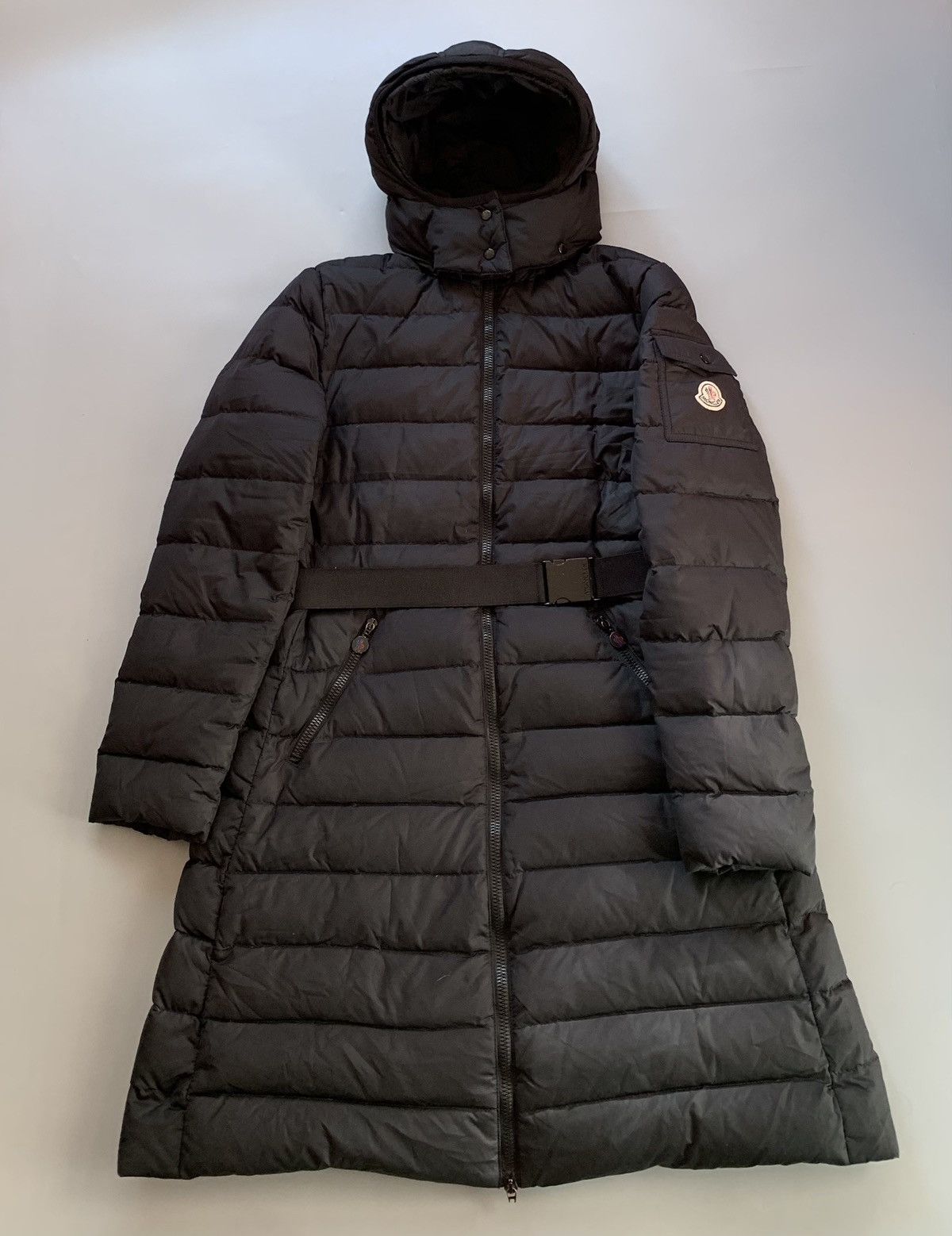 image of Vintage Women's Moncler Mokacine Black Down Puffer Jacket (Size Small)