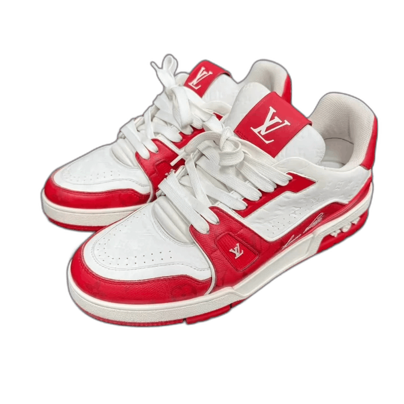 Louis Vuitton LV Louis Vuitton Low-top Red and White Sneakers-yf Size US 7 / EU 40 - 1 Thumbnail
