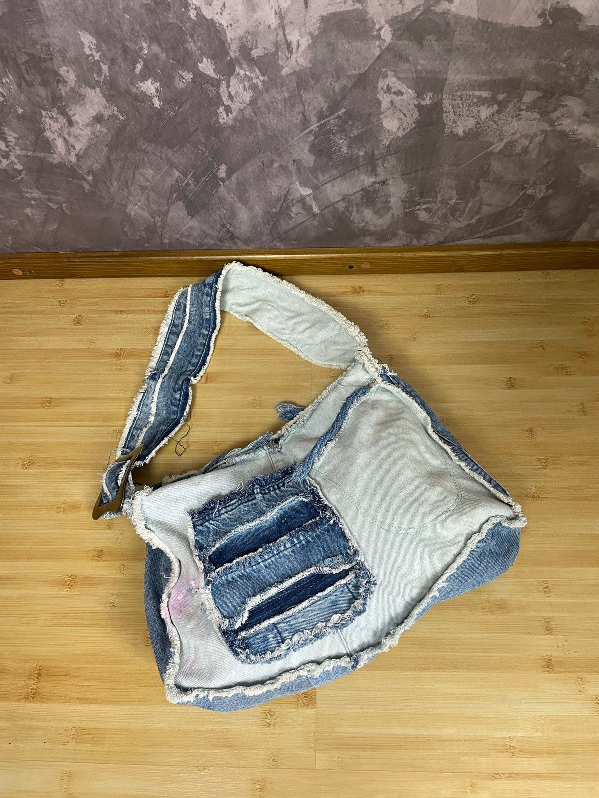 Japanese Brand × Vintage Vntg Japan Handmade Crossbody Denim Jeans Bag Y2k Size ONE SIZE - 1 Thumbnail