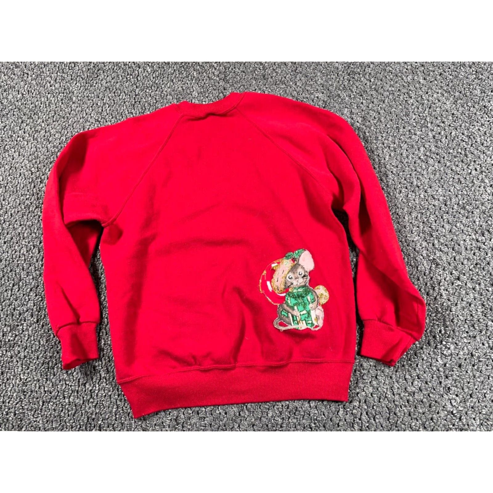 Jerzees VINTAGE Jerzees Sweatshirt 90s Christmas Kittens Raglan Sleeve Red Crew Neck Pullover Adult L Cat Womens Holiday Warm Sweatshirt Size L / US 10 / IT 46 - 2 Thumbnail