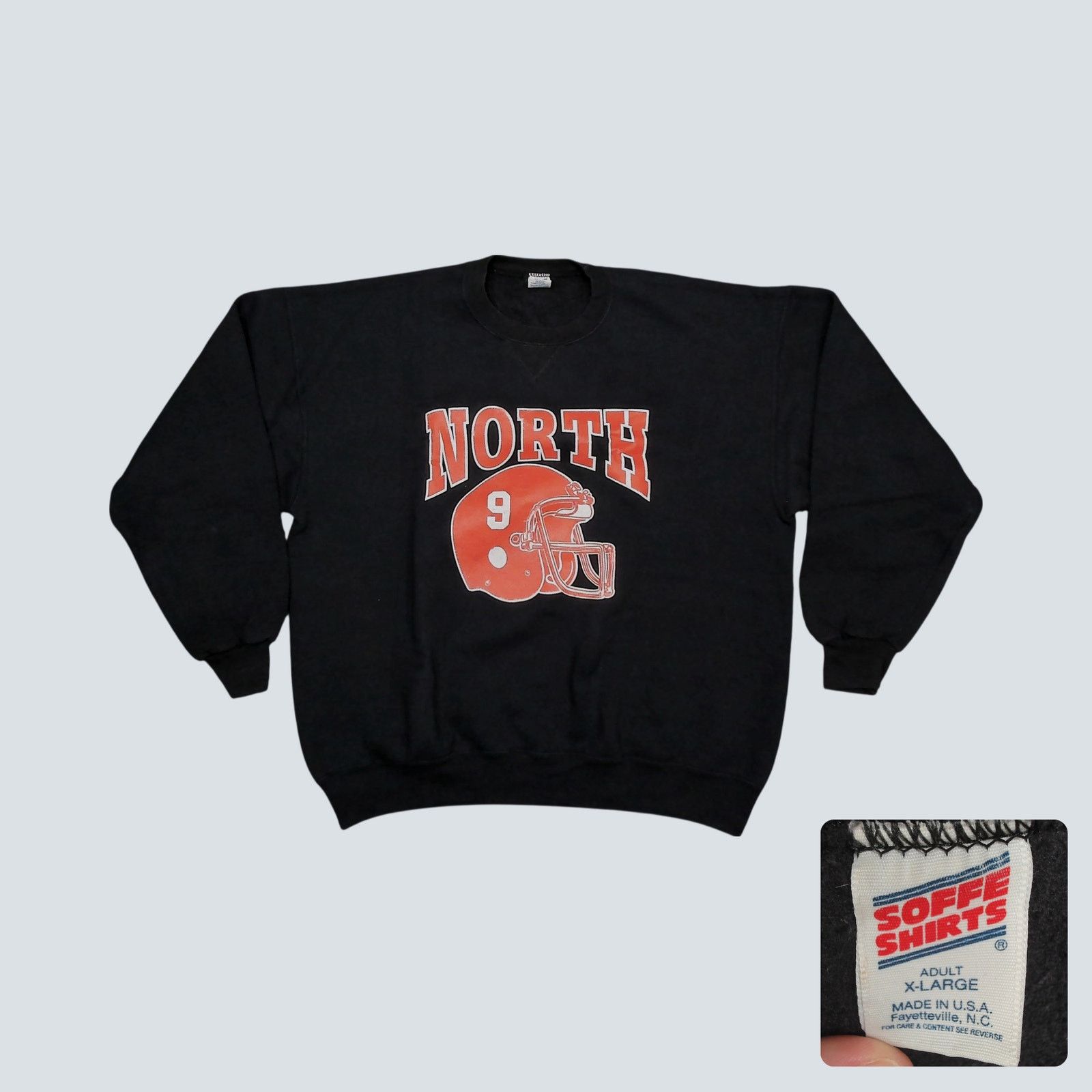 Soffe Soffe VTG 80s Boxy North Helmet Drop-Shoulder Sweatshirt Size US XL / EU 56 / 4 - 1 Thumbnail