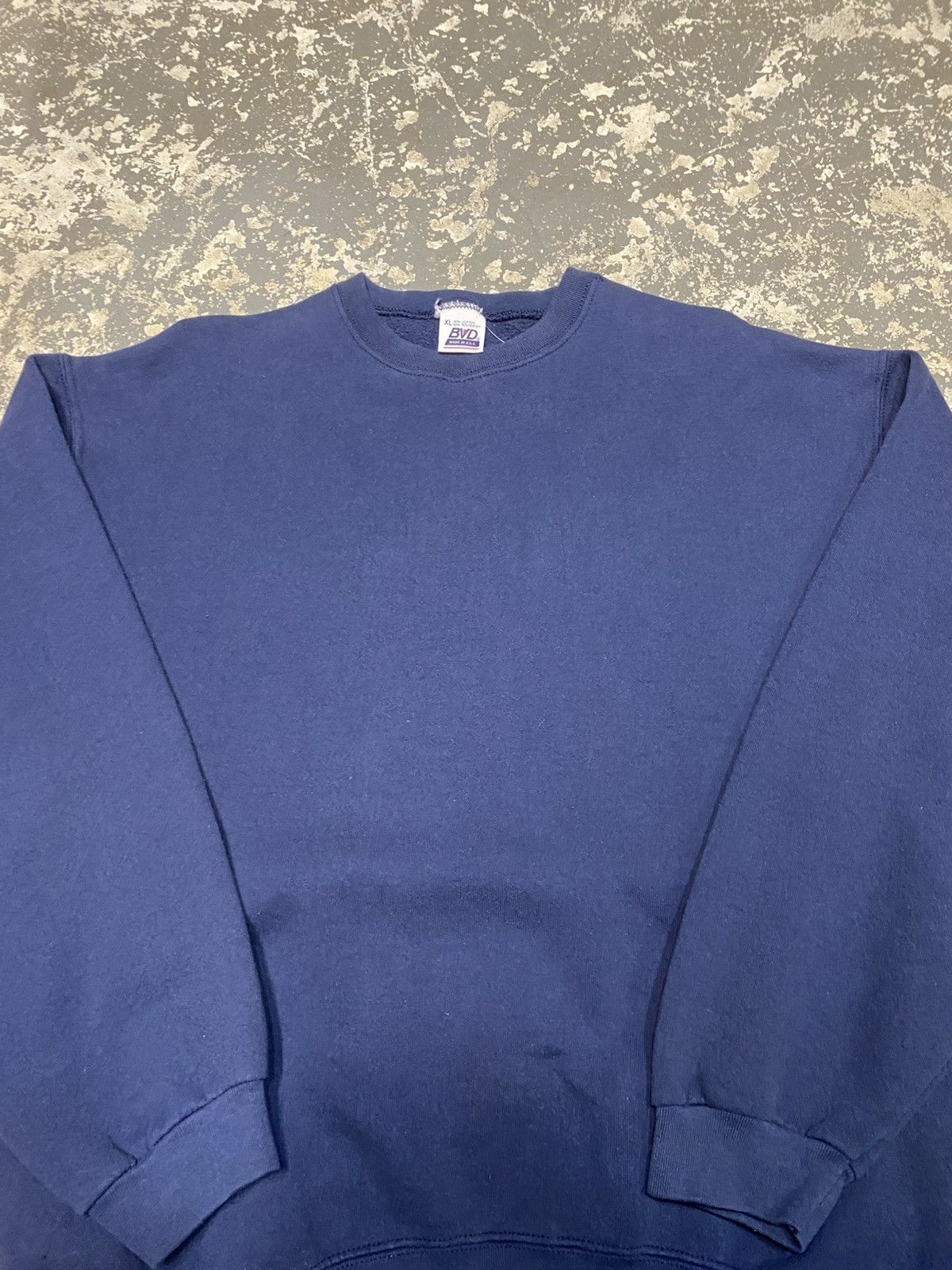 Vintage Vintage BVD Navy Blank Pullover Crewneck Sweatshirt USA Size US XL / EU 56 / 4 - 9 Thumbnail