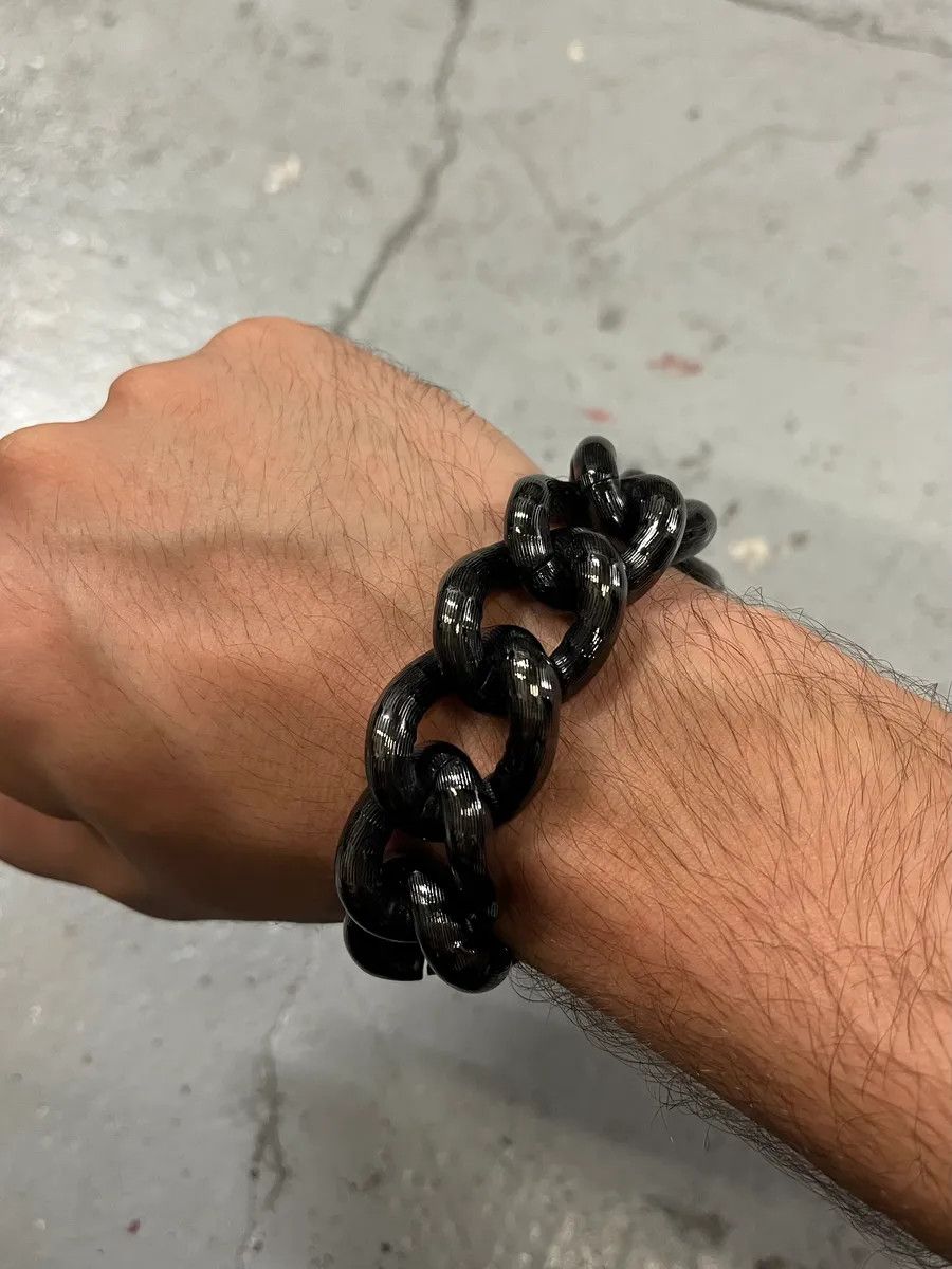 Roberto Cavalli 2000s Roberto Cavalli Large Dark Stainless Steel Bracelet Size ONE SIZE - 3 Thumbnail