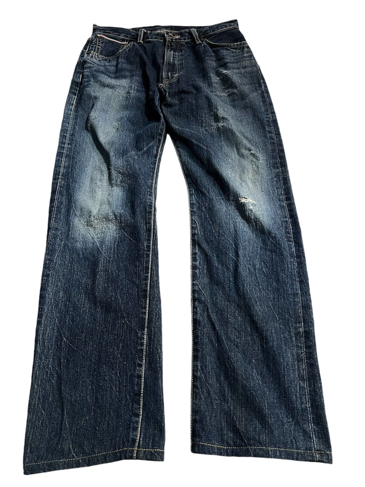 Edwin × If Six Was Nine VINTAGE EDWIN 505s REDLINE DISTRESSED JEANS Size US 29 - 1 Thumbnail