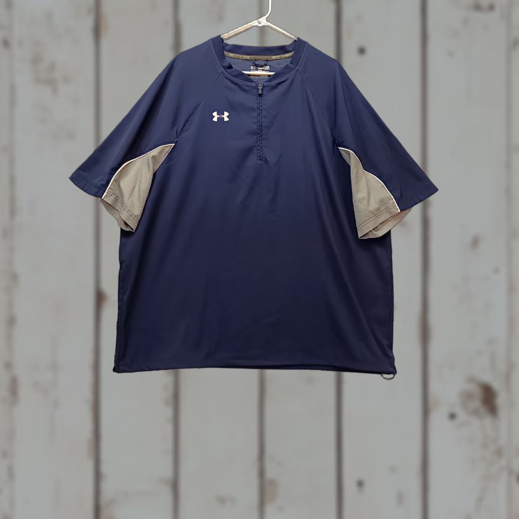 Under Armour Under Armour All Season Gear Top Shirt Regular 2XL Blue Loose Fit Short Sleeve Zip Drawstring Pullover Men Size US XXL / EU 58 / 5 - 1 Thumbnail