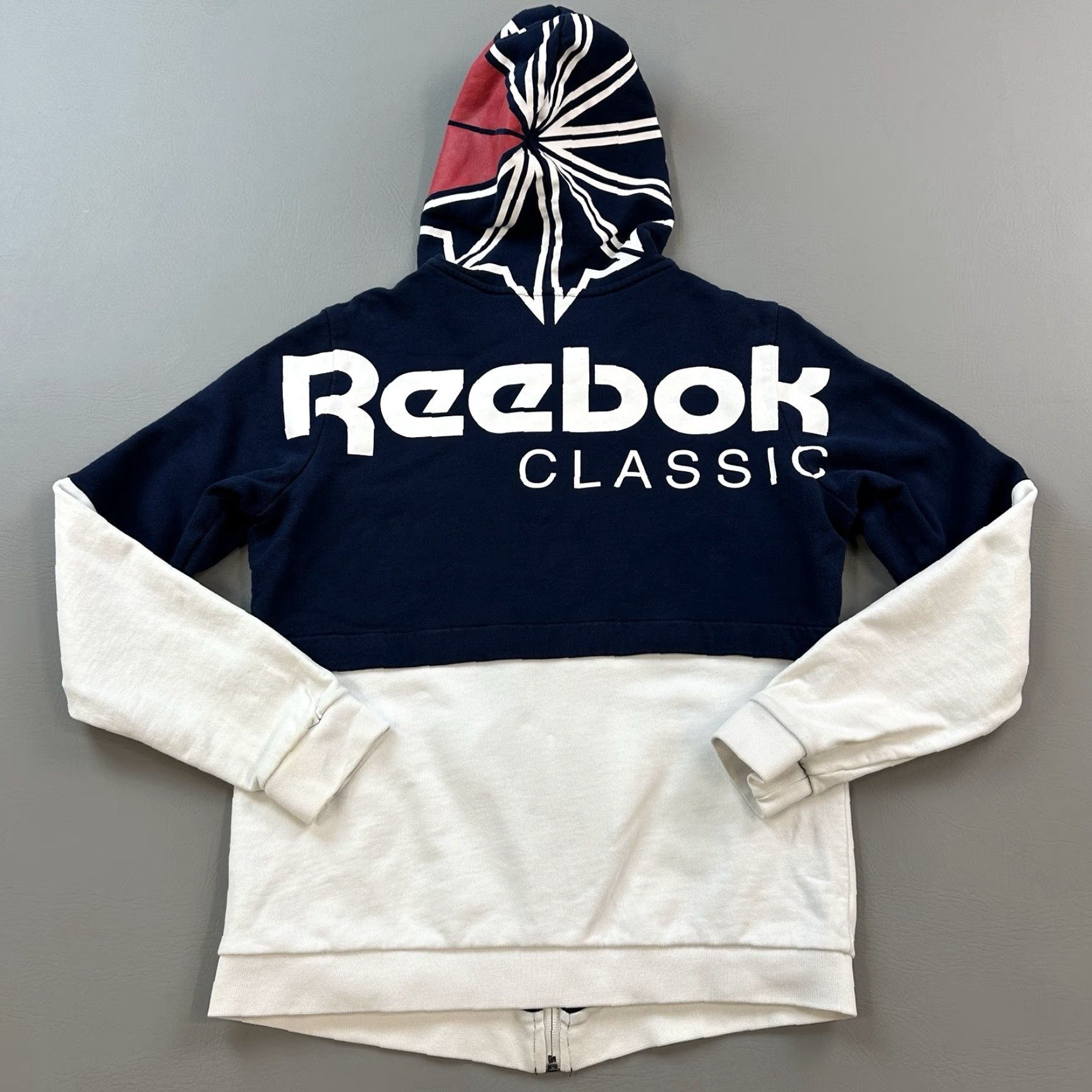 Reebok VINTAGE Reebok Classic Hoodie Women’s Small Blue White French Terry Full Zip Hood Logo Size S / US 4 / IT 40 - 2 Thumbnail