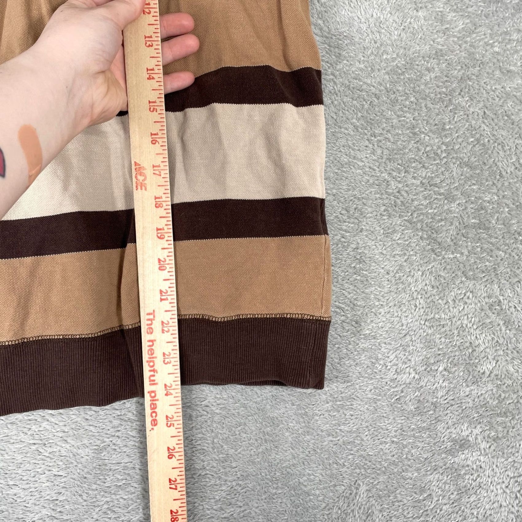 Vintage VINTAGE Top Heavy Y2K Hoodie Womens Medium Brown Striped Skater Grunge Full Zip Size M / US 6-8 / IT 42-44 - 7 Thumbnail
