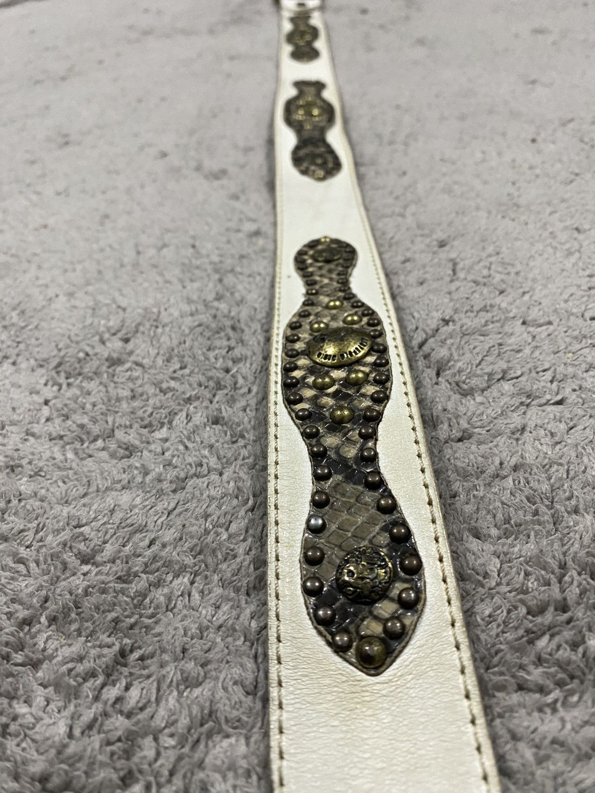 Seditionaries NEED GONE ‼️Red Pepper Snakeskin Studded Belt Genuine Leather Size ONE SIZE - 2 Thumbnail