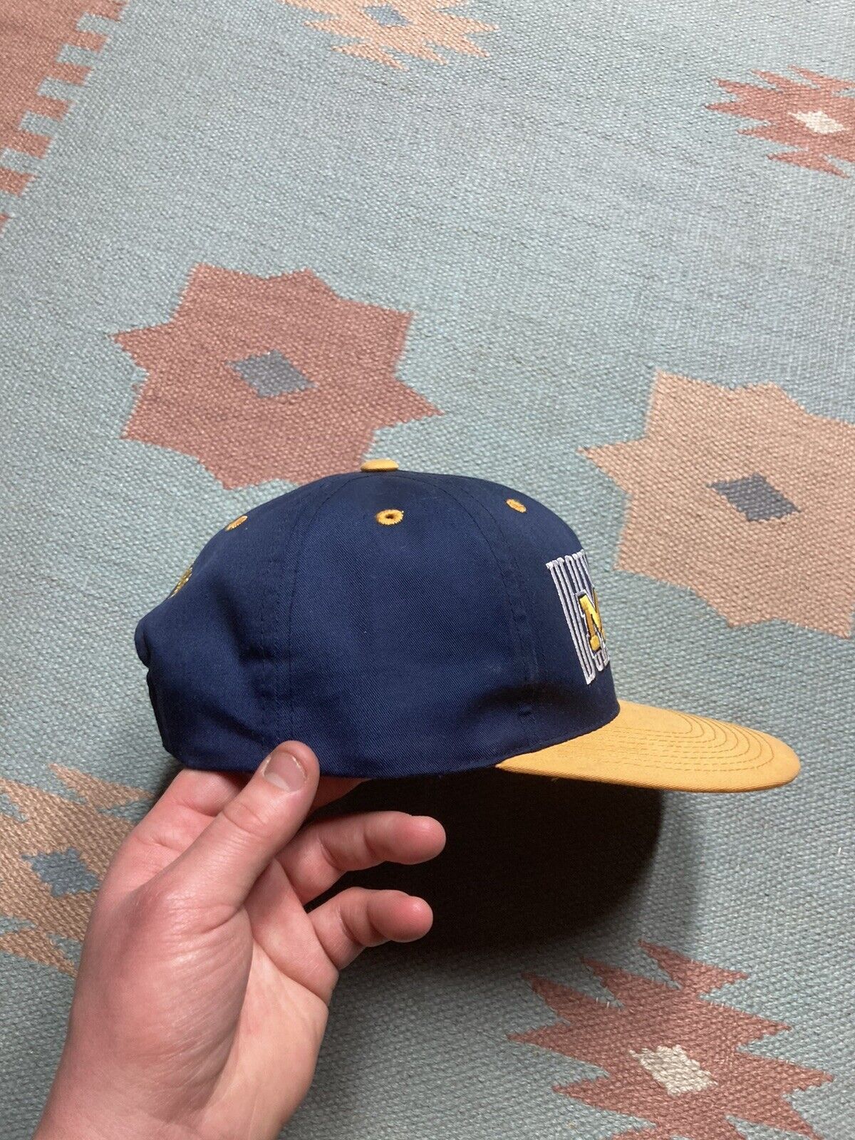 Vintage 90s SnapBack hat university of Michigan wolverines spell out Size ONE SIZE - 8 Thumbnail