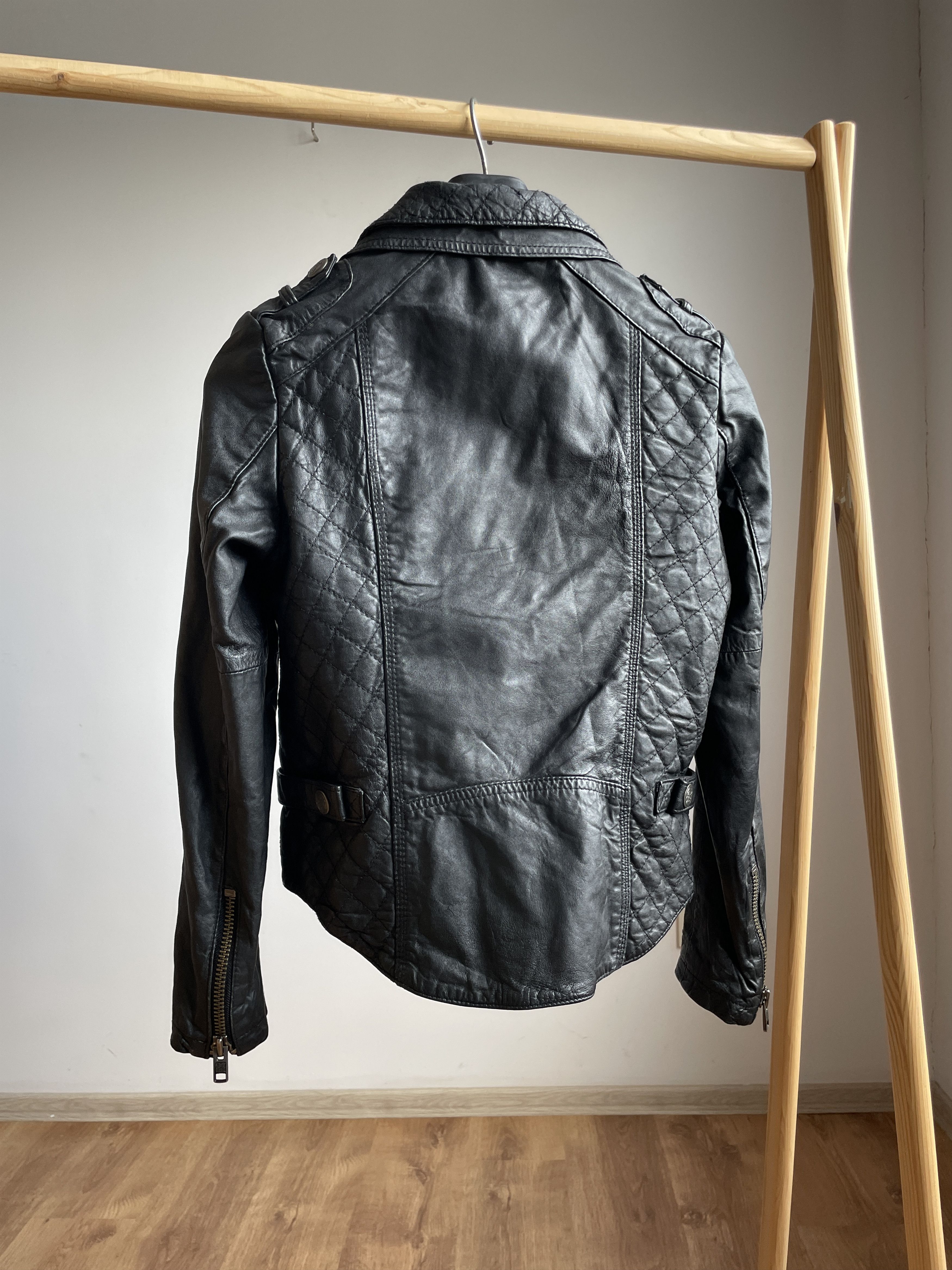 Superdry Superdry Womens Biker Leather Jacket Size S Size S / US 4 / IT 40 - 2 Thumbnail