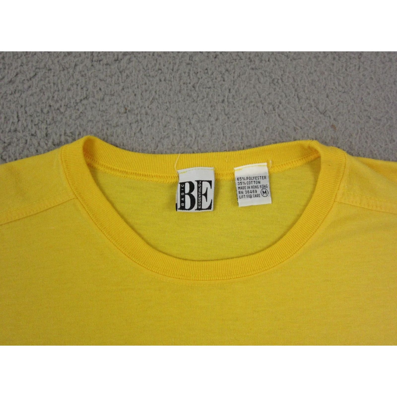 Essentials VINTAGE Basic Essentials Shirt Womens Medium Yellow 90s Single Stitch Tee Size M / US 6-8 / IT 42-44 - 5 Thumbnail