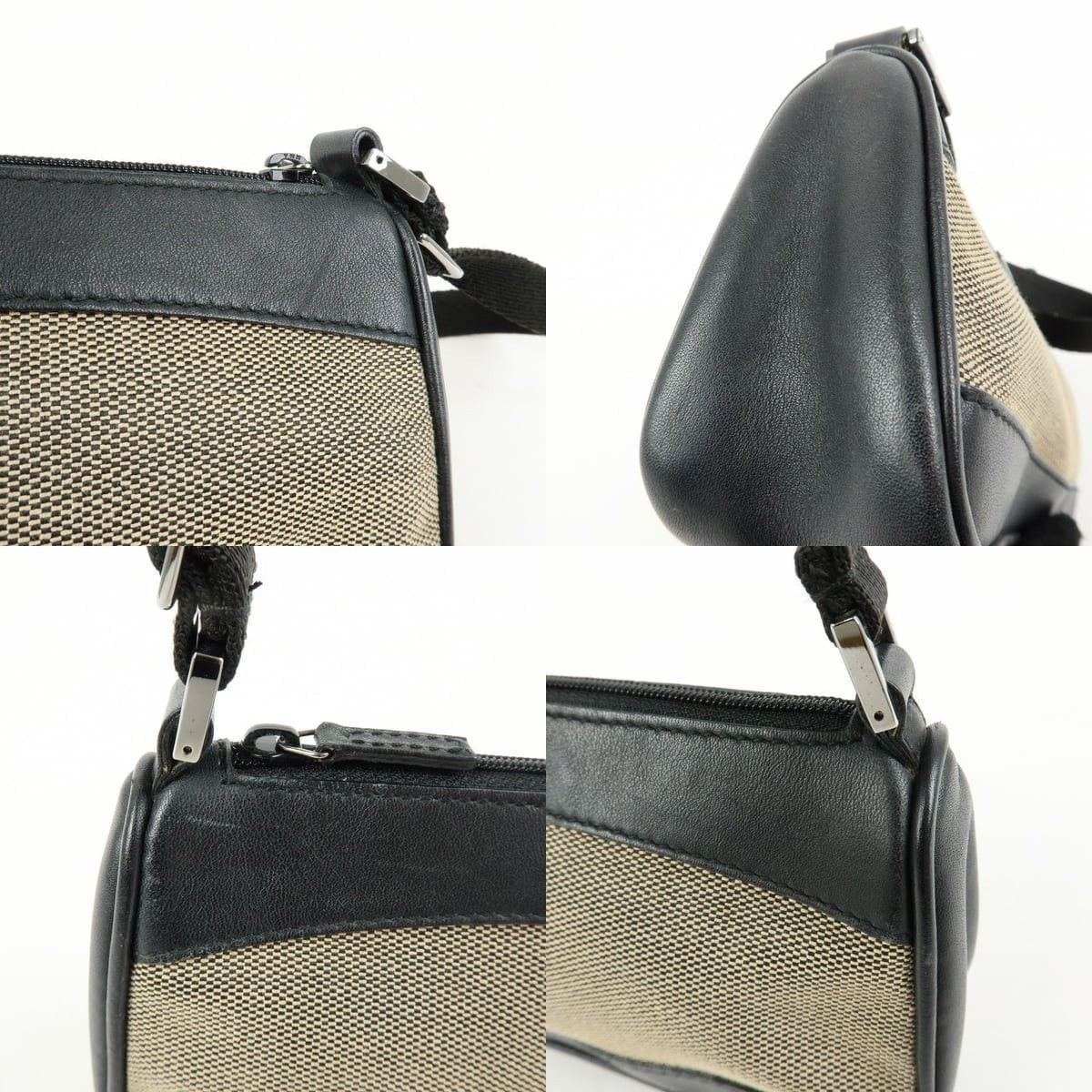 Gucci Gucci Logo Canvas & Leather Shoulder Bag Black Size ONE SIZE - 6 Thumbnail