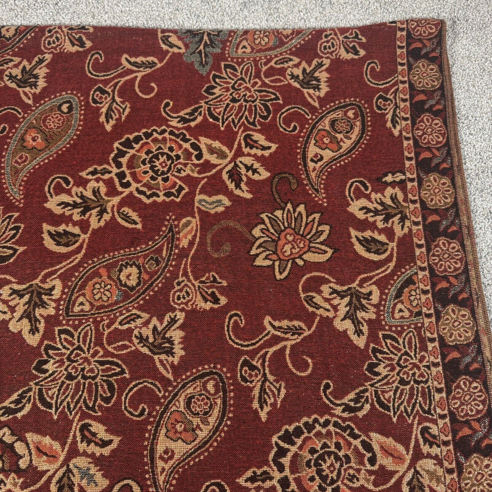 Other Paisley Floral Scarf Red Multicolor Fringe Sparkly Elegant Size ONE SIZE - 8 Thumbnail