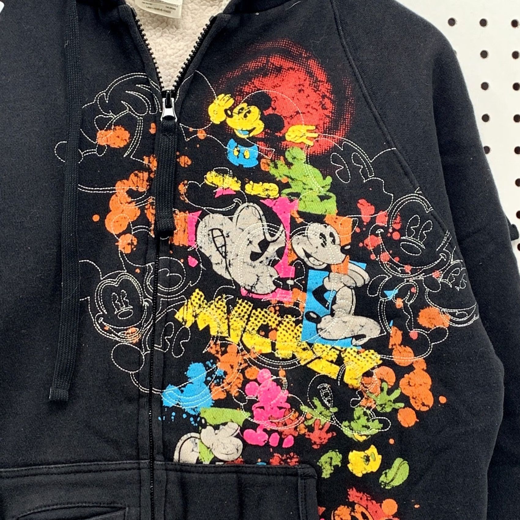 Disney Disney Disneyland Sweatshirt Hooded Sherpa Lined Black Womens Medium 22x24.5 Size M / US 6-8 / IT 42-44 - 6 Thumbnail