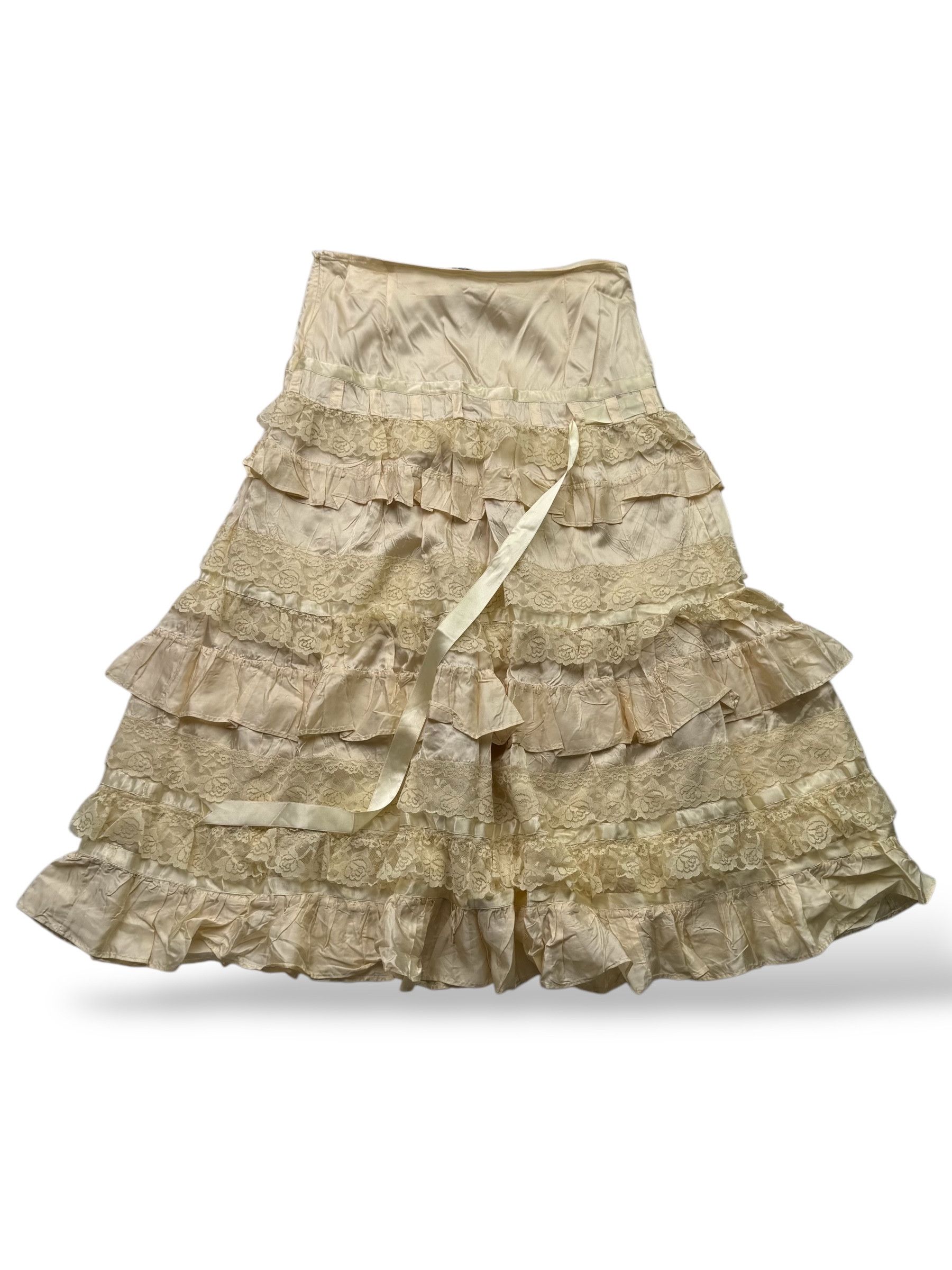 Vintage Flare Maxi Skirt With Lace Details W174, image size:1800x2400