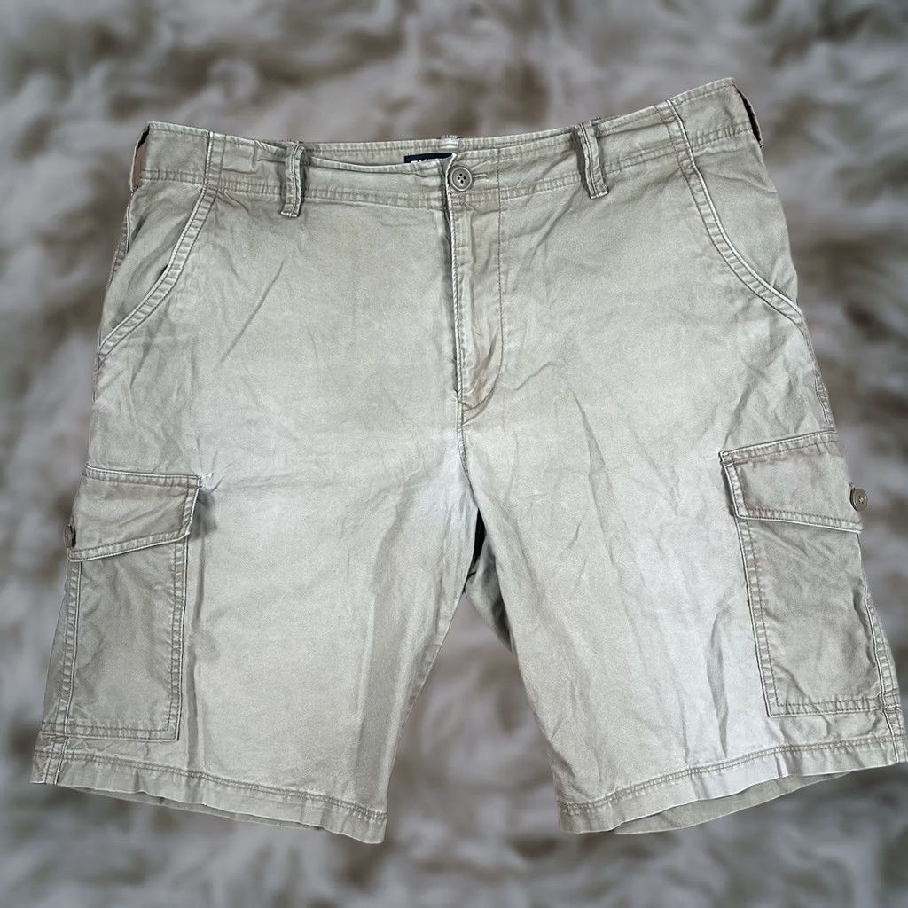 Express Express Cargo Shorts Mens Size 34 Beige Khaki Cargo Pocket Flat Front Utility Cotton Canvas Summer 34 Mens Beige Clothing Size US 34 / EU 50 - 1 Thumbnail