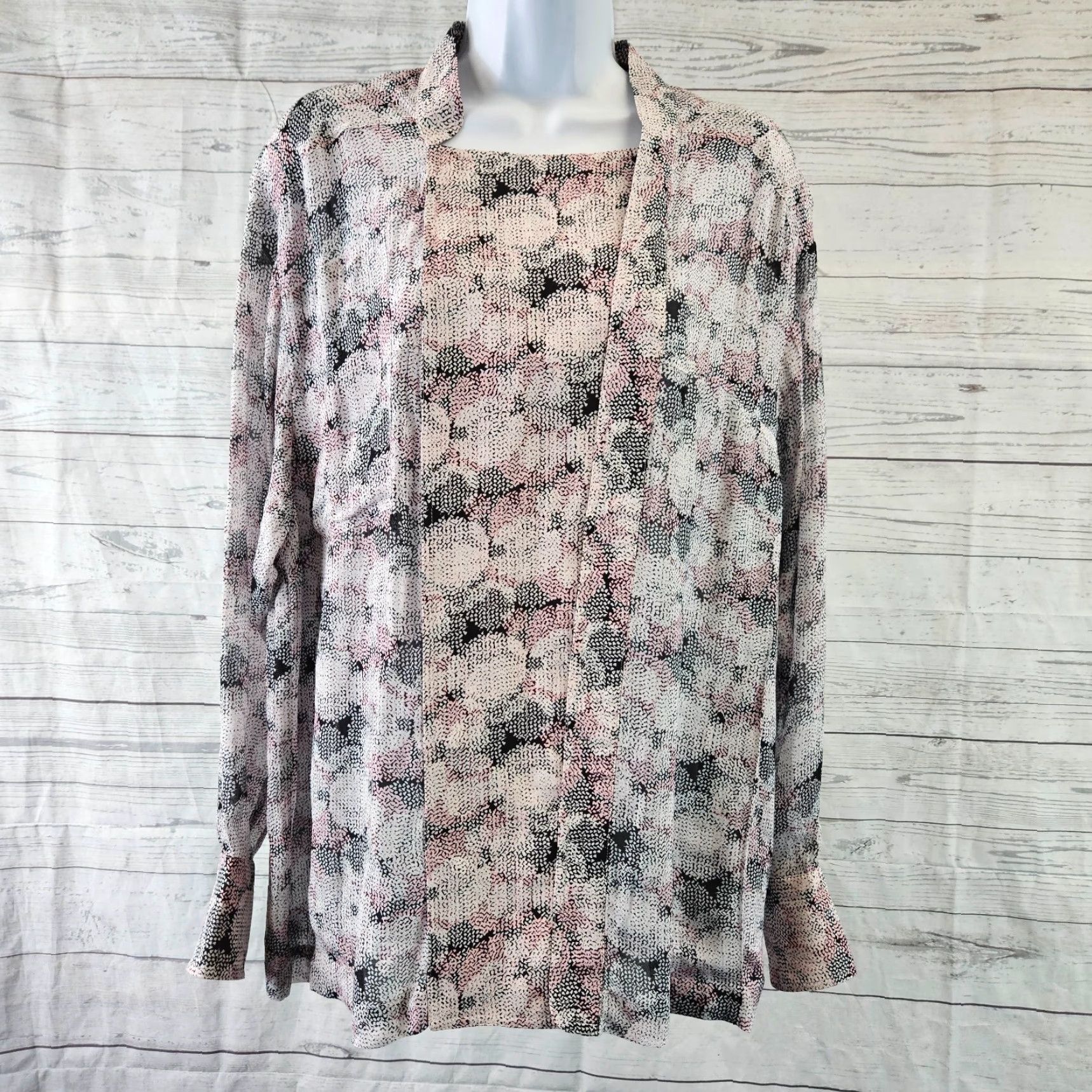 Reiss Reiss Blouse Womens Maggie Circle Print Sz 10 Long Sleeve Viscose Multicolor Black Pink Popular Keywords 90s Theme Womens Size L / US 10 / IT 46 - 2 Thumbnail