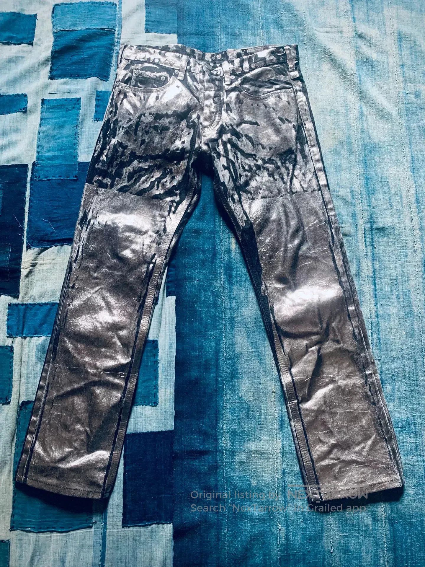 Neil Barrett Neil Barrett Silver Painted Black Denim Jeans. Size US 30 / EU 46 - 1 Thumbnail
