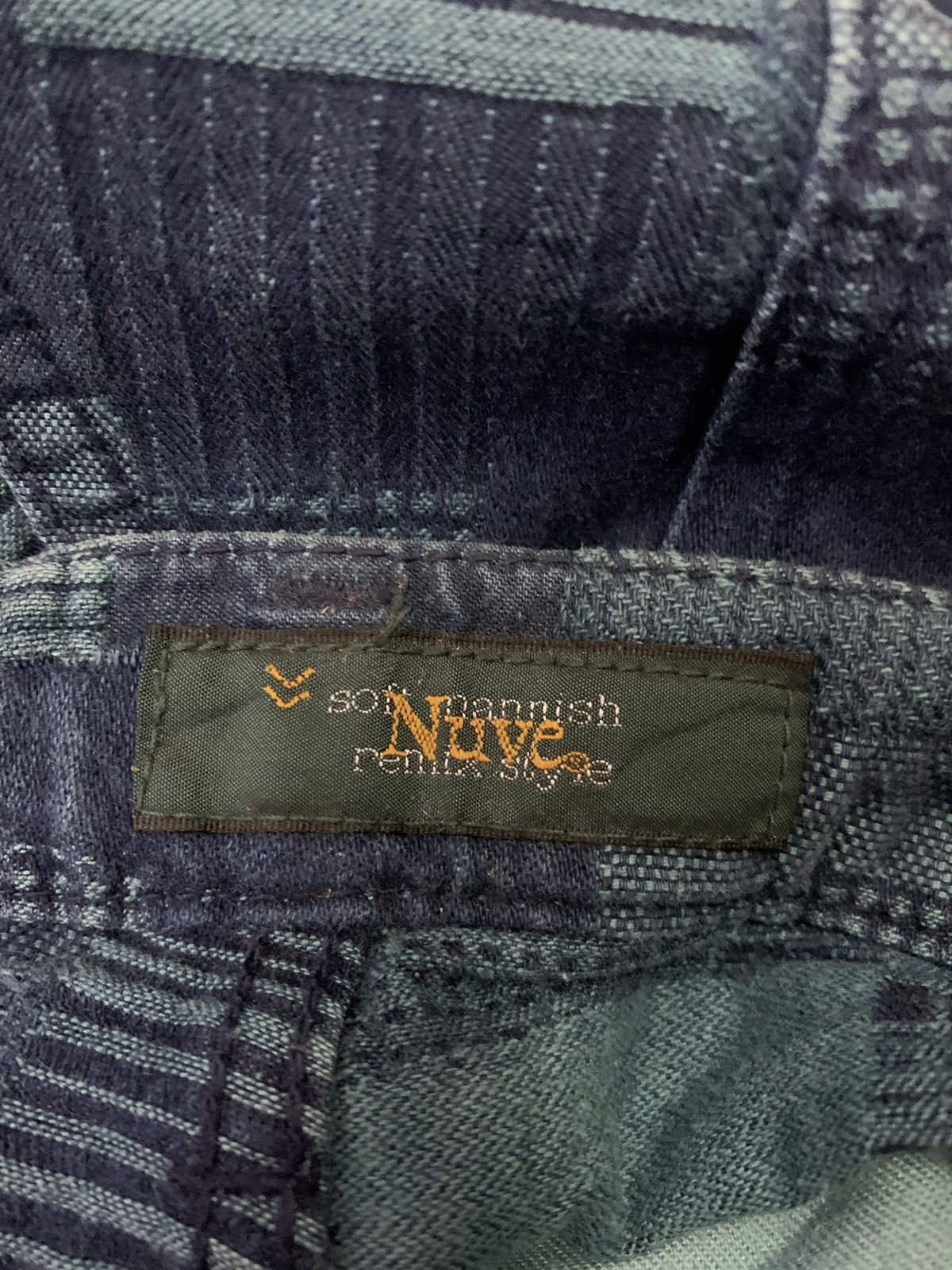 Indigo Vintage Japanese Flare Indigo Blue Patchwork Pant Size 26" / US 2 / IT 38 - 6 Thumbnail
