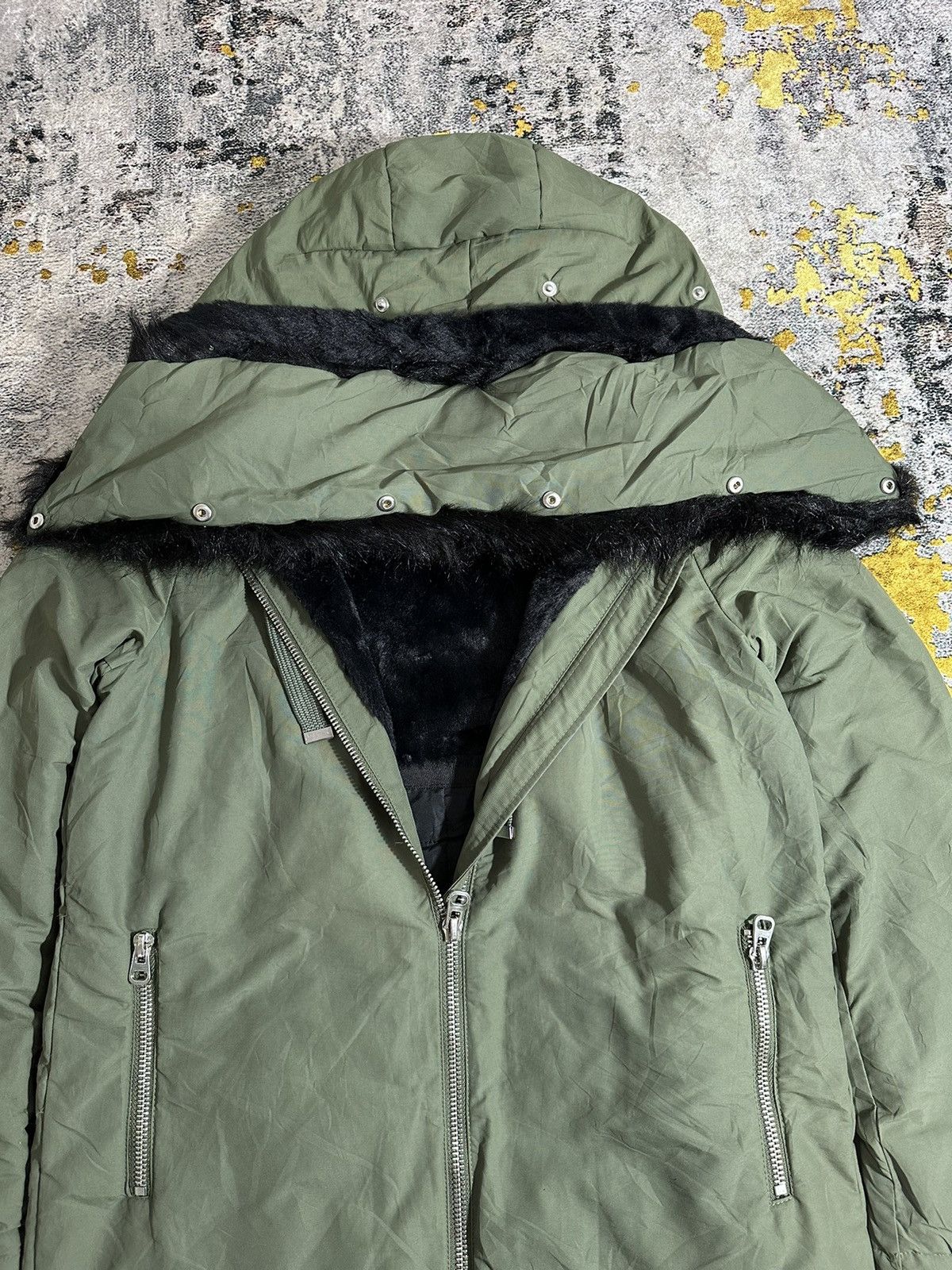 Beauty Beast ZARA BLACK FUR Parka & Mohair IF SIX WAS NINE LGB STYLE Size US L / EU 52-54 / 3 - 5 Thumbnail