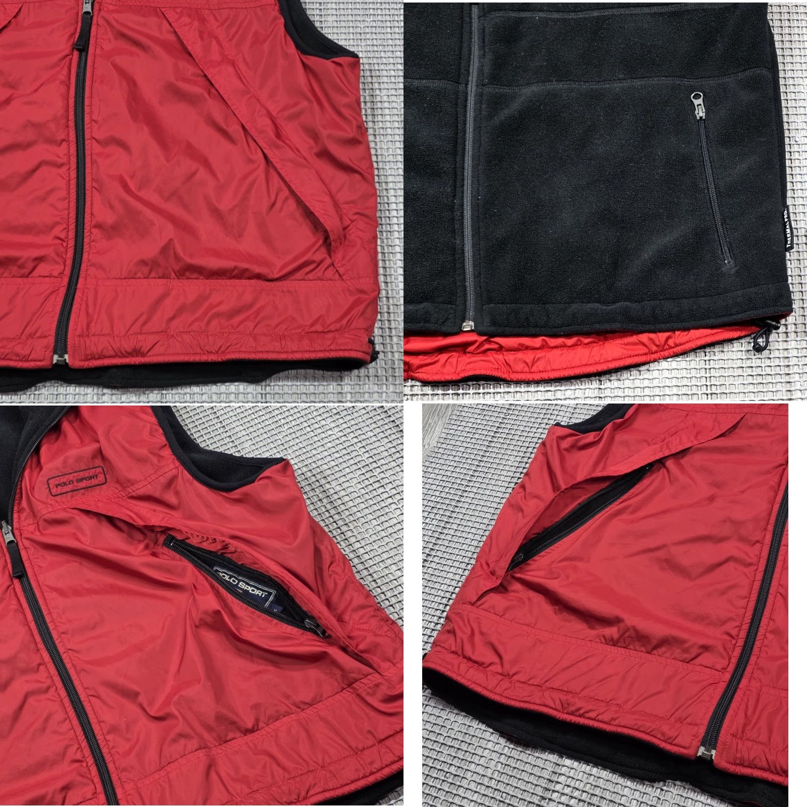 Polo Ralph Lauren VTG Polo Ralph Lauren Polo Sport Vest XL Black Red Reversible Polartec Fleece Fullzip Vest Mens XLT? Size US XL / EU 56 / 4 - 8 Thumbnail