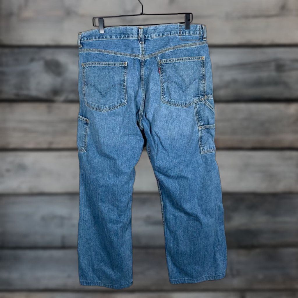 VINTAGE Levi's Jeans Men's 36 x 28 Straight Leg Denim Carpenter Relaxed Fit Blue 90s Y2K Retro