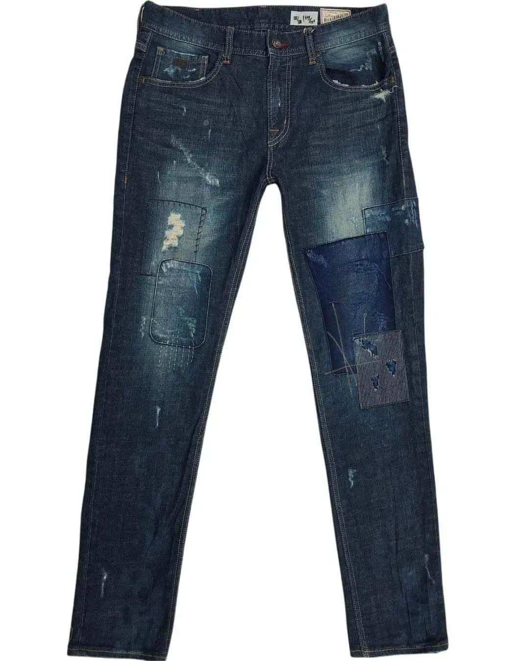 BUCKAROO Patch work denim indigo pattern sashiko japan Size US 30 / EU 46 - 3 Thumbnail