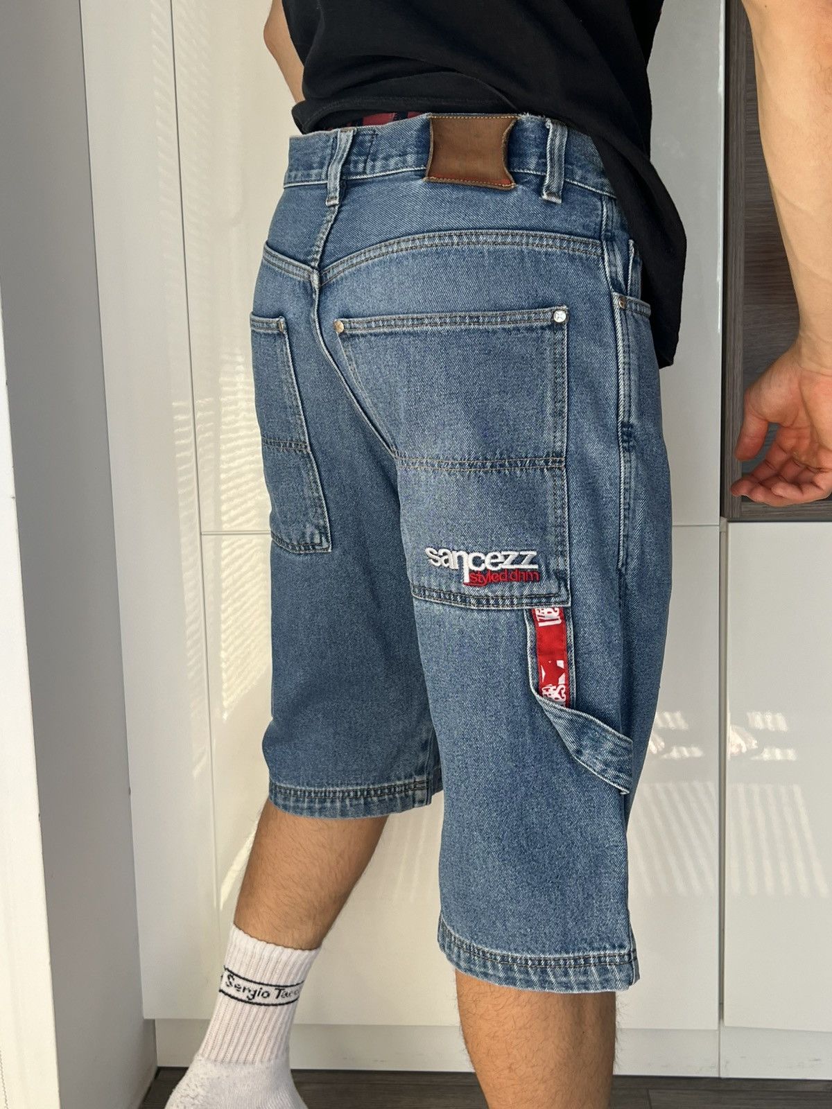 Designer × Vintage ‼️Vintage Sancezz Denim Hip Hop Affliction USA Shorts‼️ Size US 34 / EU 50 - 7 Thumbnail