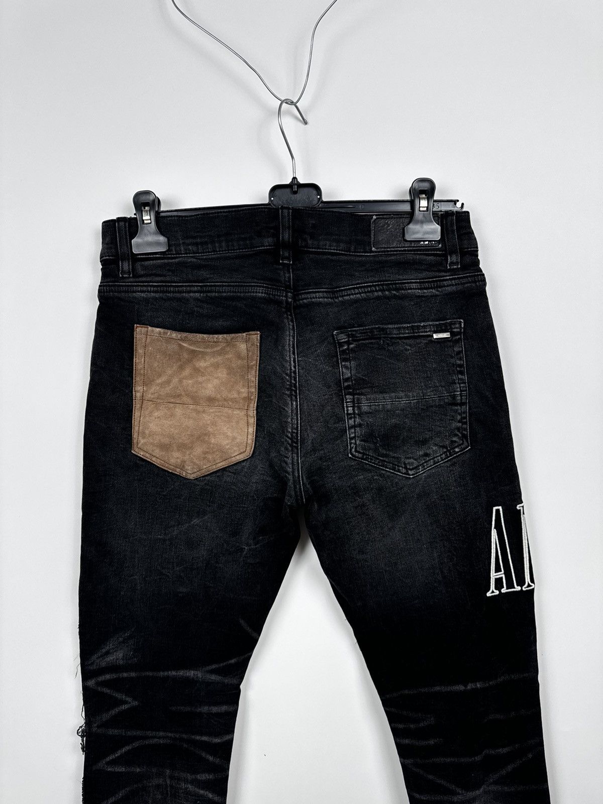 Amiri Amiri Grunge Patch Black Jeans Size US 33 - 9 Thumbnail