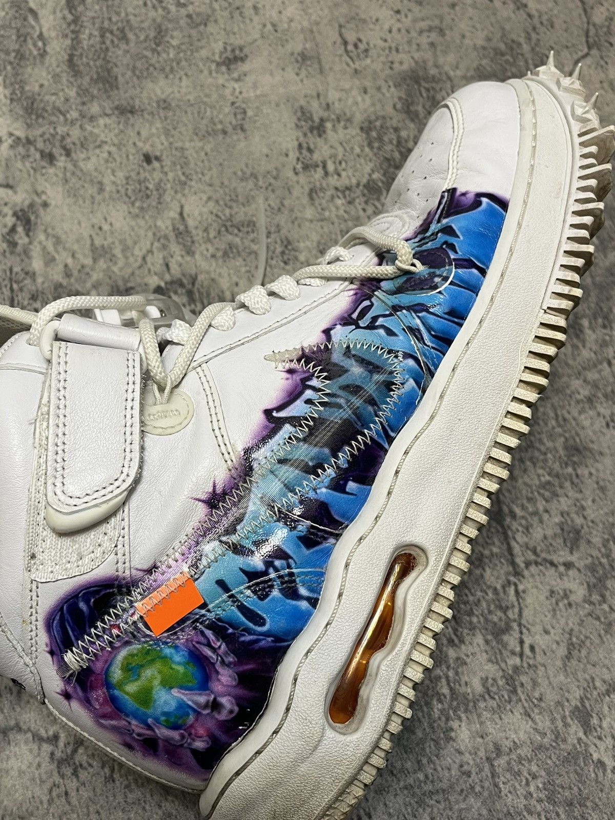 Nike × Off-White Off White x Nike Air Force 1 Mid Graffiti Sneakers Size US 11.5 / EU 44-45 - 10 Thumbnail
