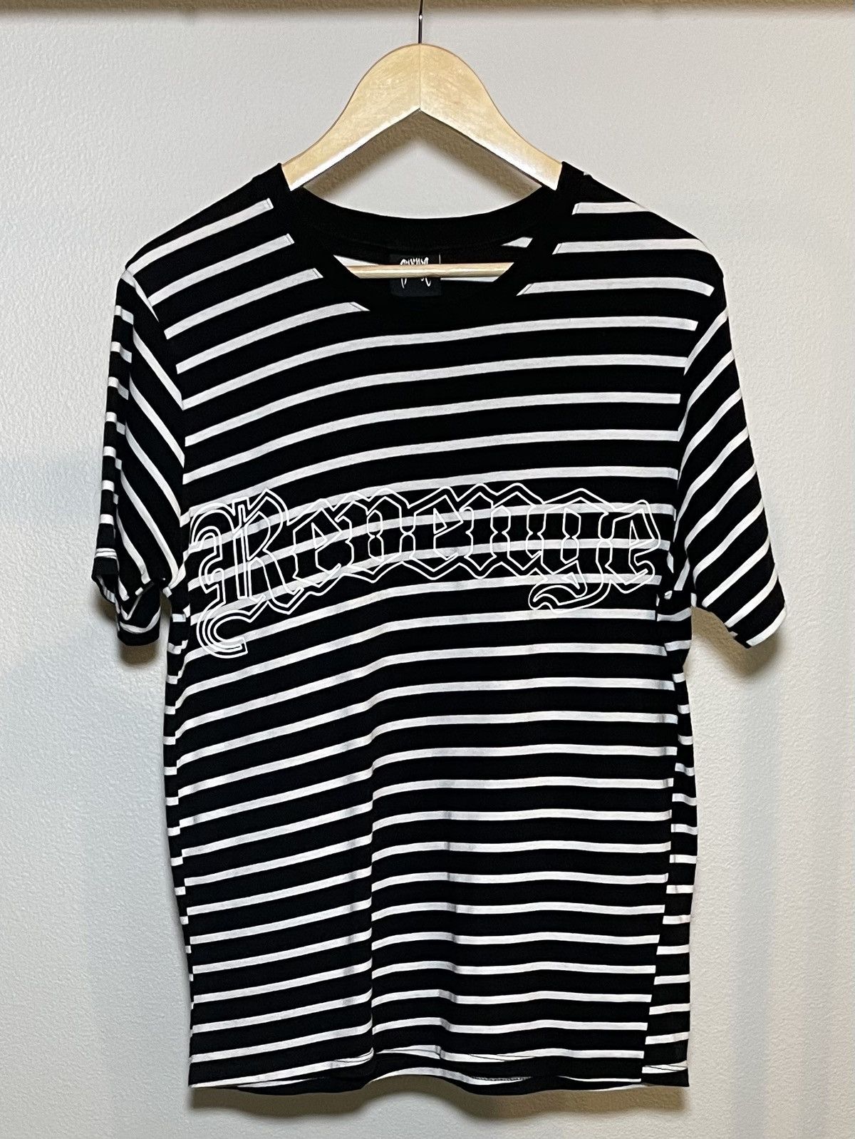 Revenge Revenge Striped Outline Logo Tee Size US M / EU 48-50 / 2 - 1 Thumbnail