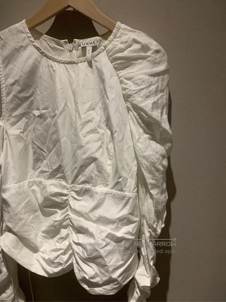 Loewe Loewe White frilled puffed sleeve blouse Size XS / US 0-2 / IT 36-38 - 4 Thumbnail
