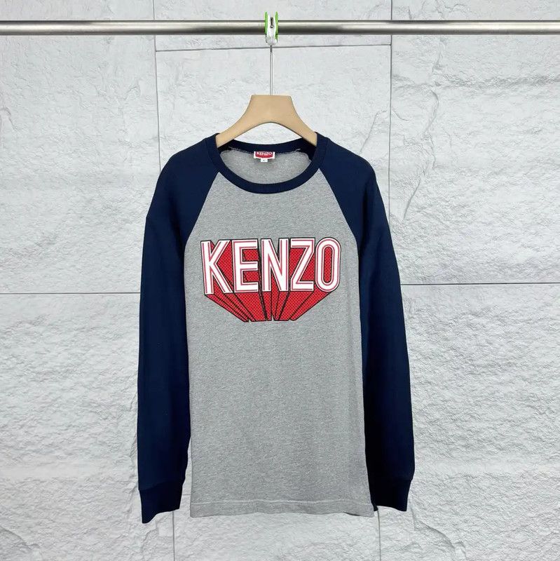 Kenzo KENZO Gray Cotton Men's Sweatshirt 0089 Size US S / EU 44-46 / 1 - 1 Thumbnail