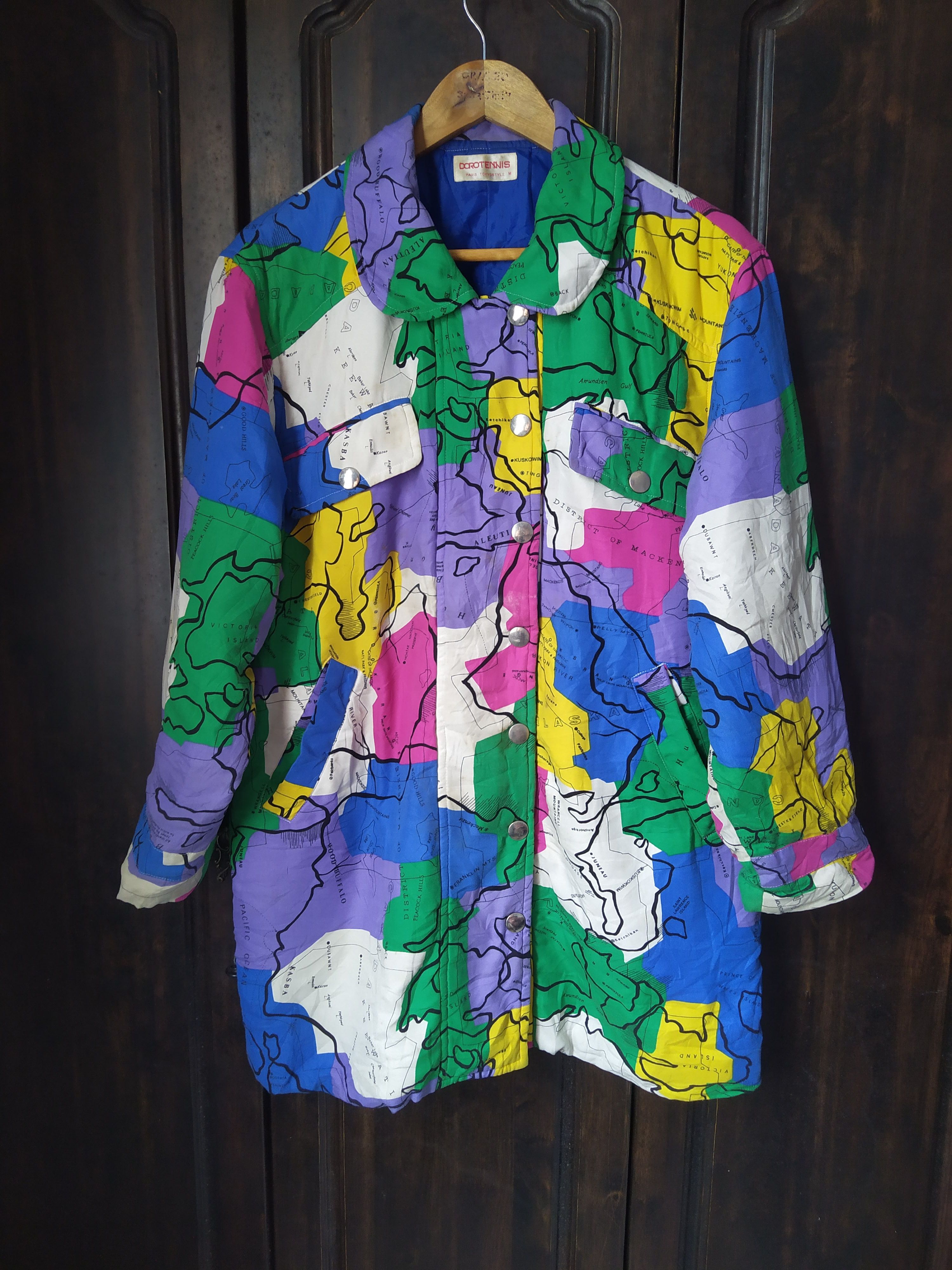 Japanese Brand Rare 90s Dorotennis Paris Abstract Multi Colorblock Jacket Size US M / EU 48-50 / 2 - 1 Thumbnail