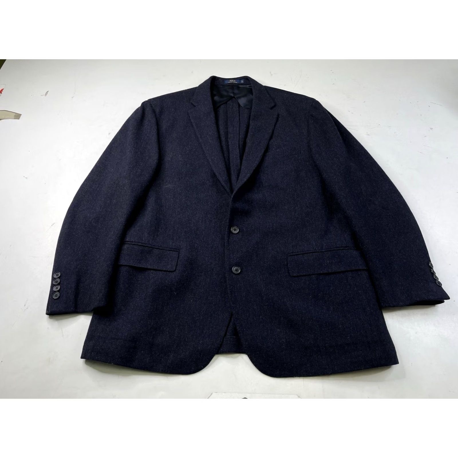 Polo Ralph Lauren Polo Ralph Lauren Blazer Mens Athletic 46 Regular Blue Wool Notch 2B Single-Breasted Three-Button Untold No Stains Tiny Hole Vintage No N/A Size US XXL / EU 58 / 5 - 2 Thumbnail