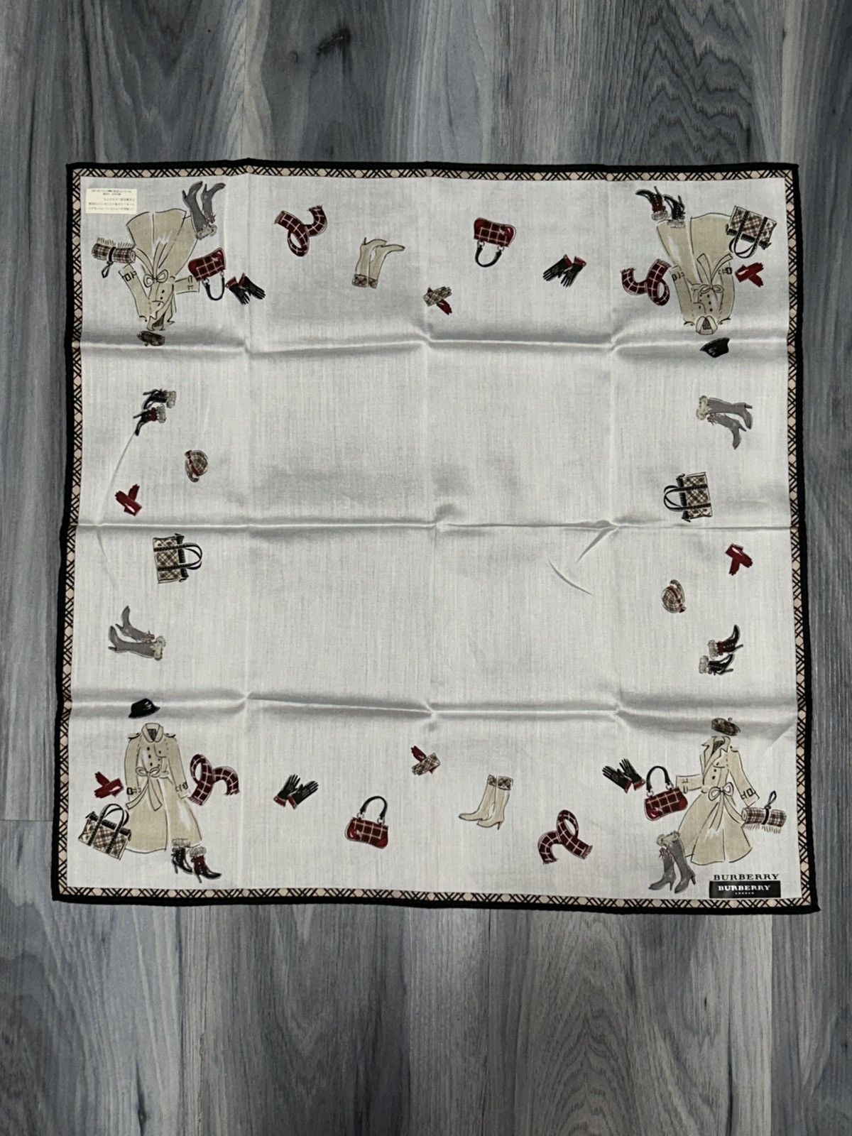 Burberry Vintage Burberry Nova Check Border Cotton Handkerchief Scarf Size ONE SIZE - 3 Thumbnail